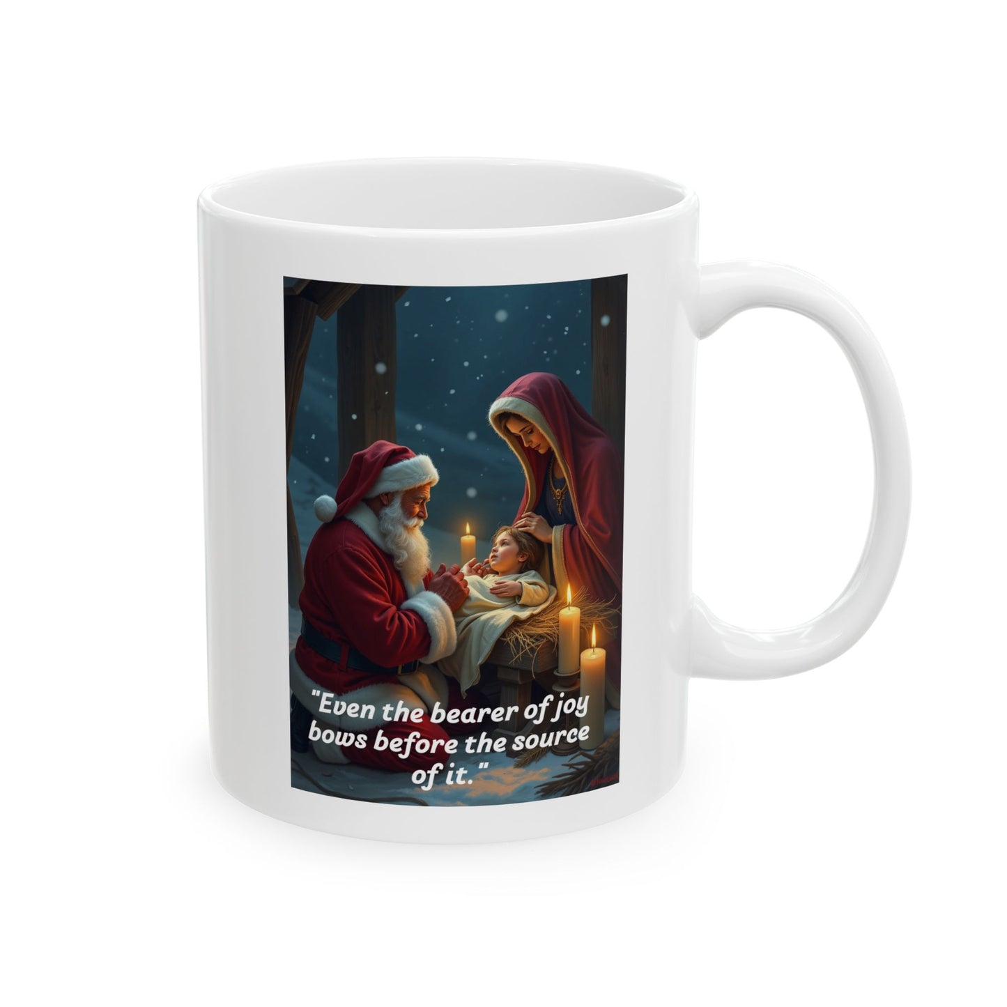 Christmas Blessings Ceramic Mug | Santa and Baby Jesus | Holiday Gift, Coffee Cup, Religious Decor, Christmas Mug, Winter Spirit