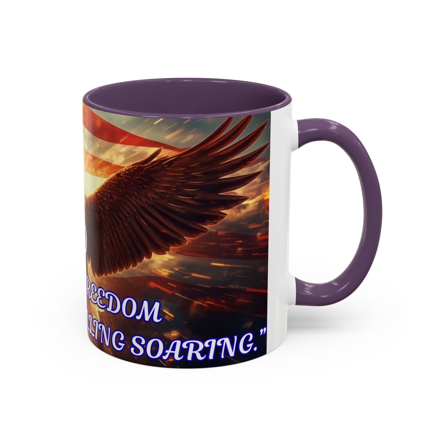 Patriotic Eagle Coffee Mug – "250 Years of Freedom" Accent 11/15oz