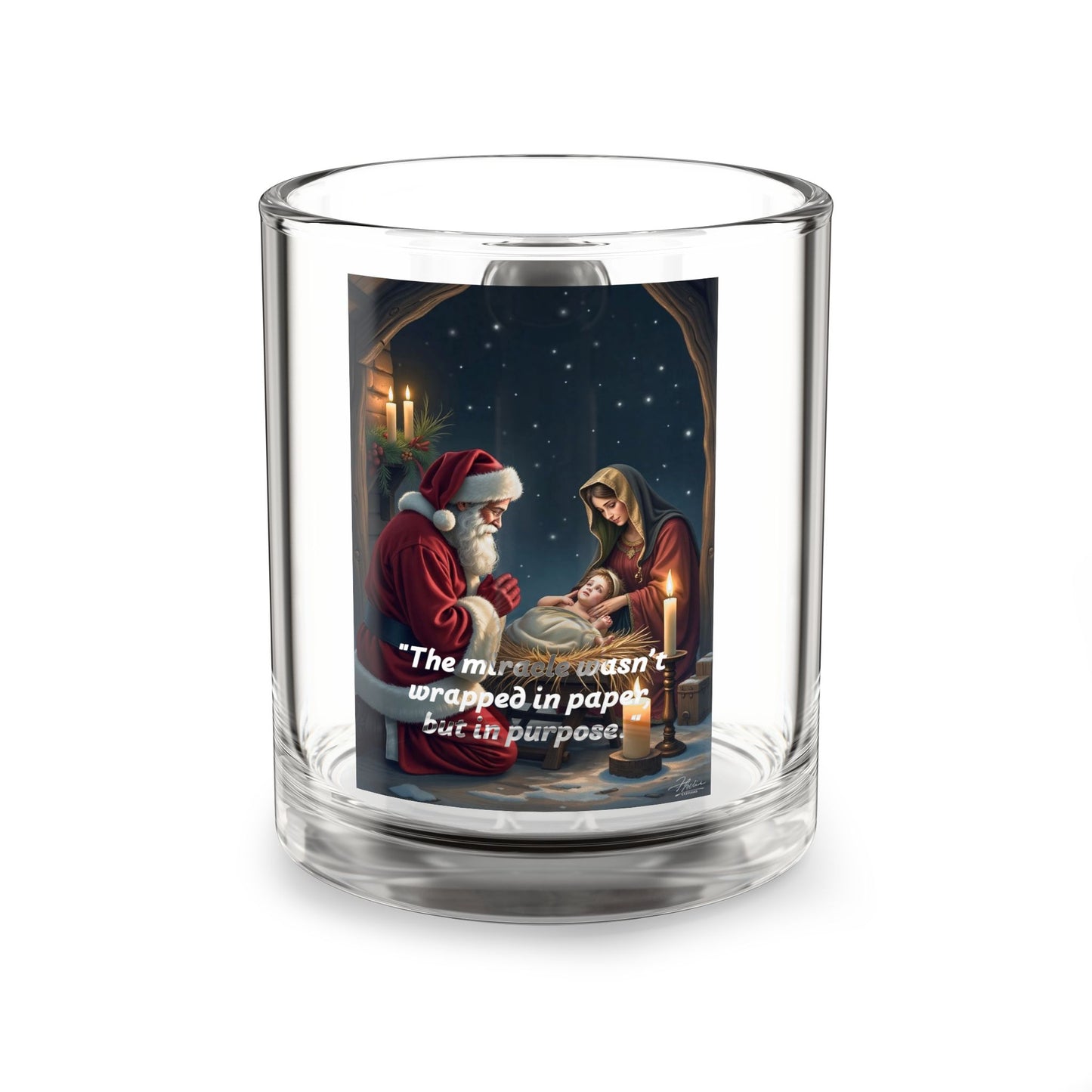 Christmas-Themed Glass Mug, Holiday Gift Mug, Festive Coffee Cup, Santa Mug, Winter Wonderland Drinkware