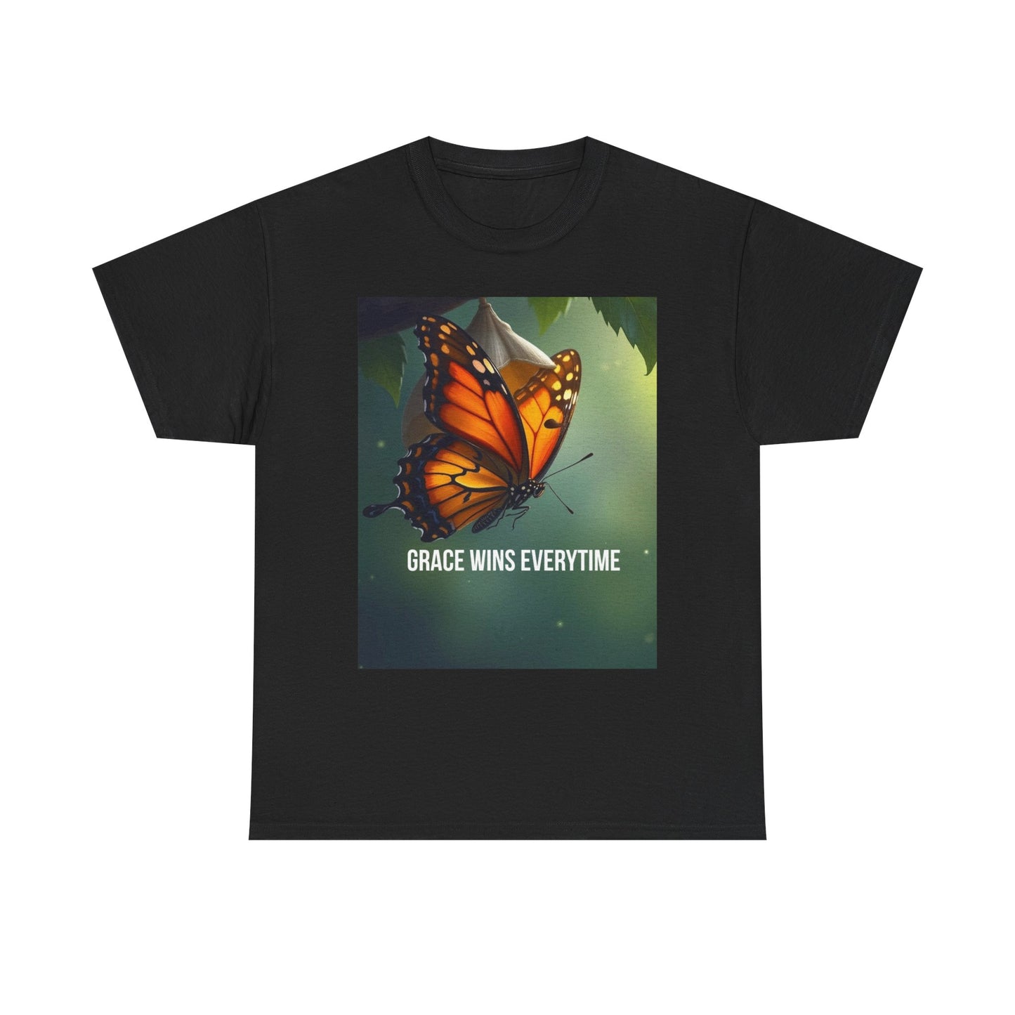 Butterfly 'Grace Wins Everytime' Graphic Tee - Inspirational Nature T-Shirt