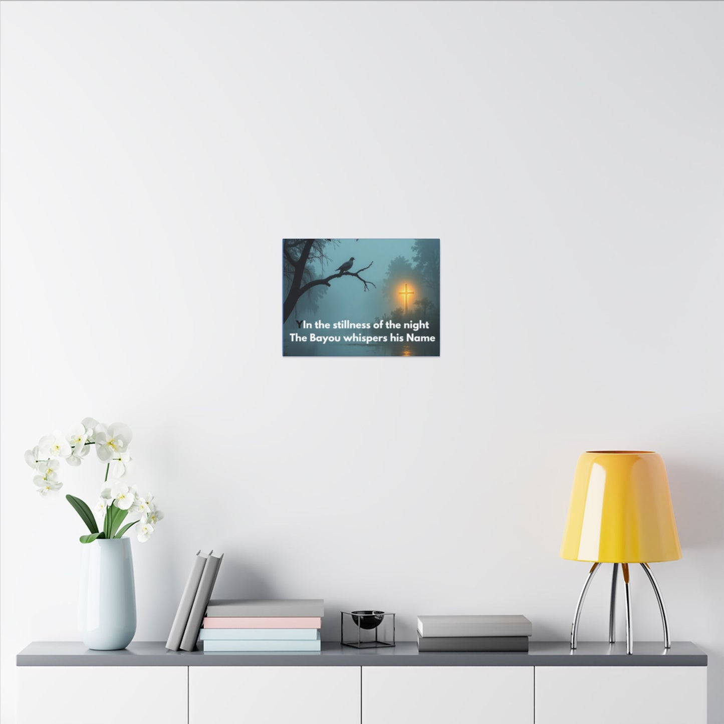 Religious Canvas Wall Art — "In the stillness of the night The Bayou whispers his Name"