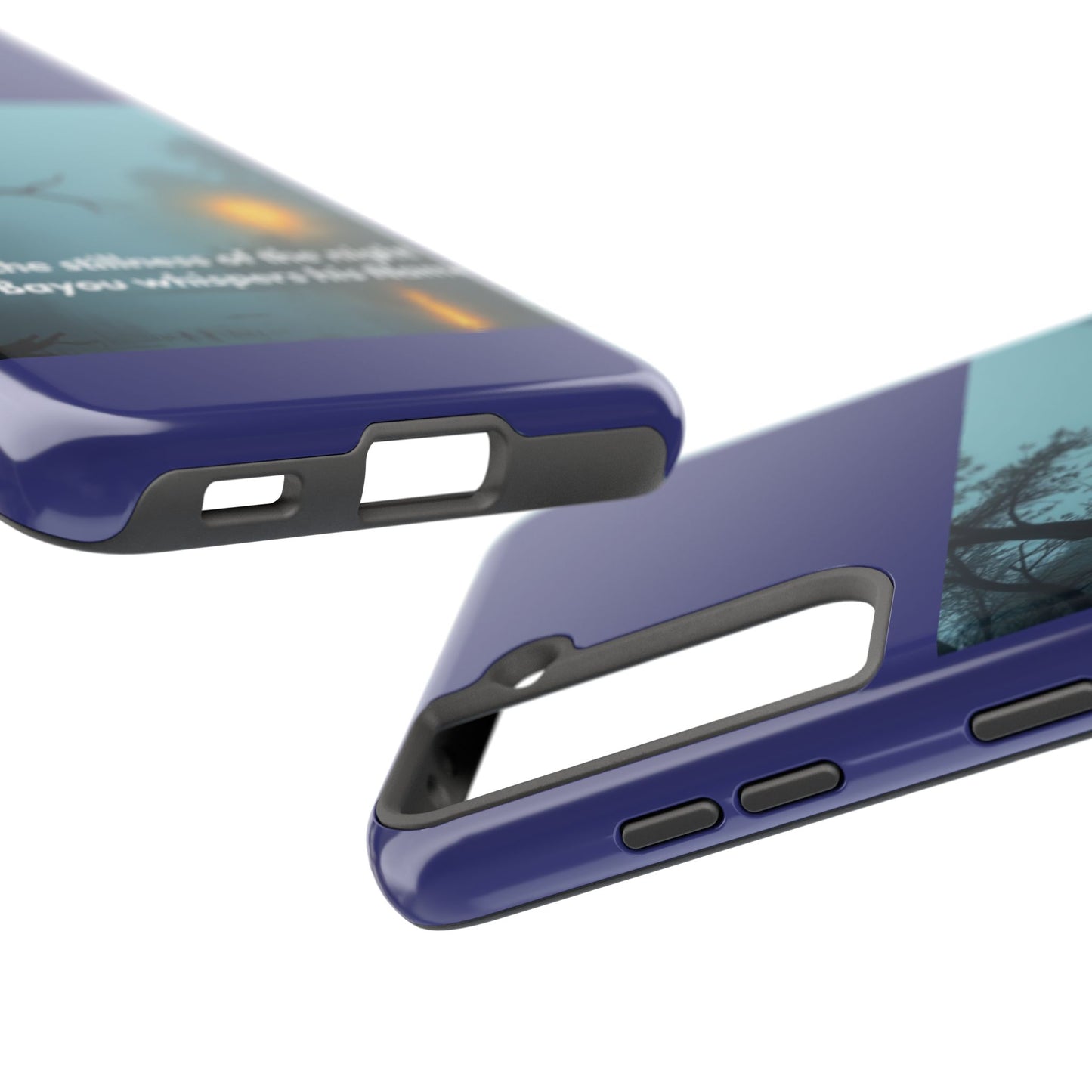 Tough Phone Case — 'In the stillness of the night the Bayou whispers his Name' Moody Bayou Cross Design