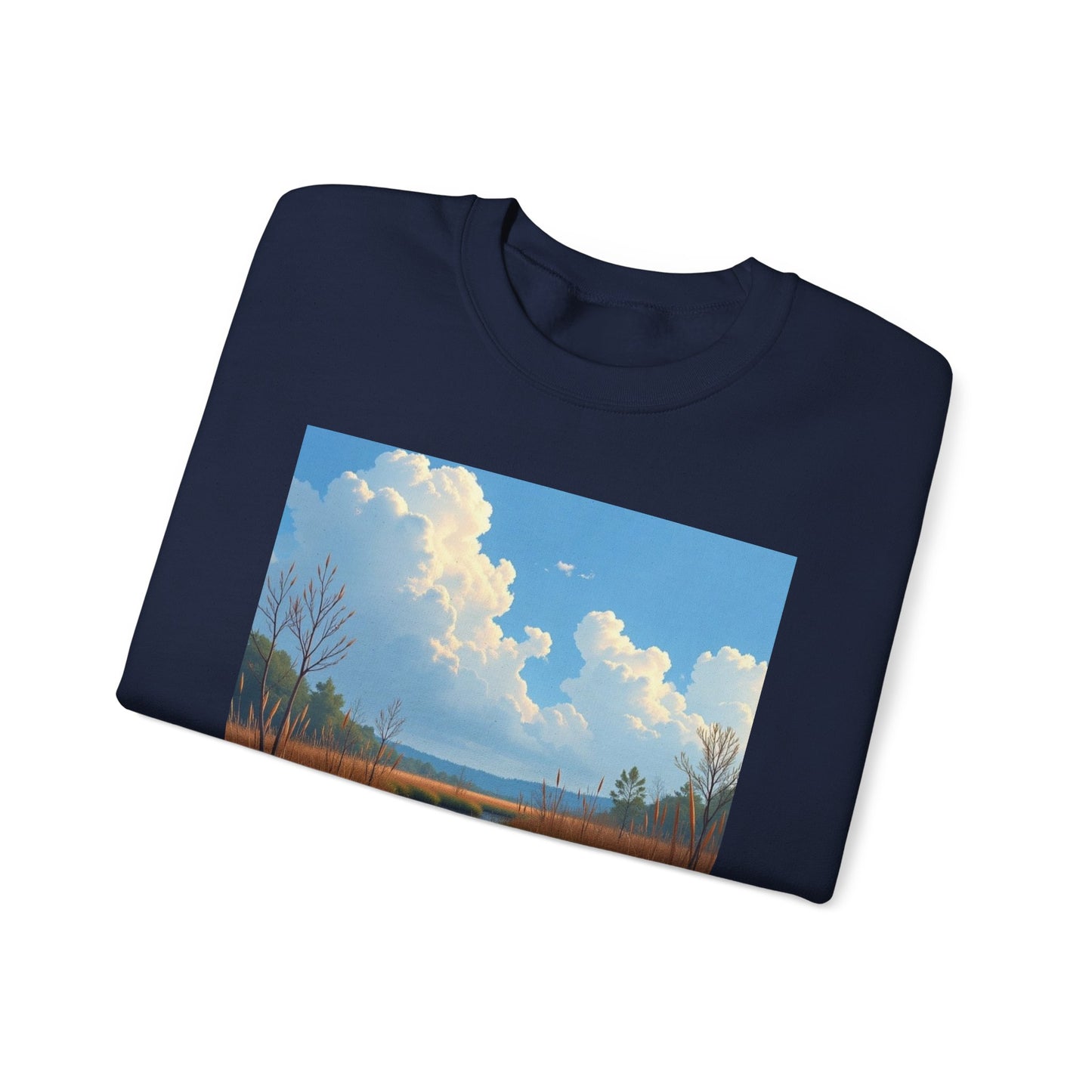 Sweatshirt — Marsh Scene with Lyrics "As I Float Down the Marsh, I Feel God's Grace"