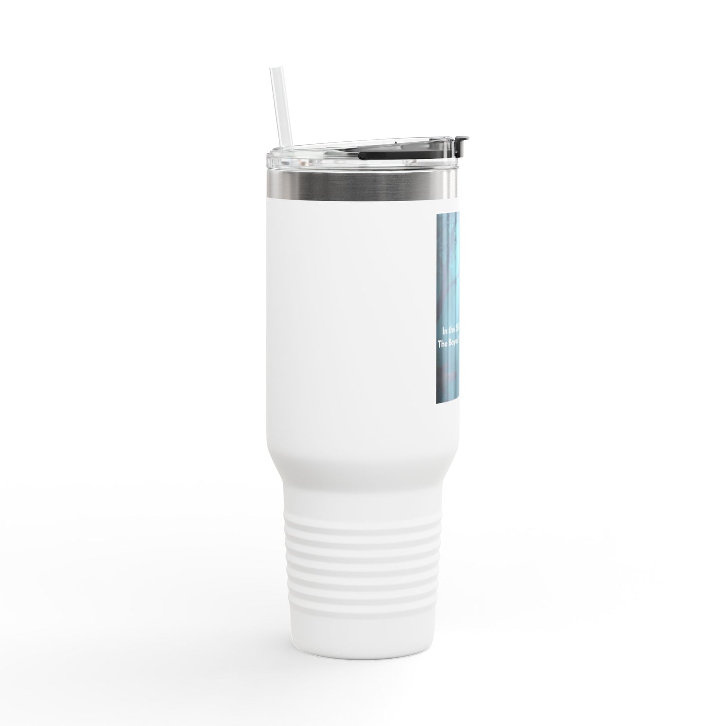 40oz Insulated Travel Mug — Moody Forest Nightscape with Quote