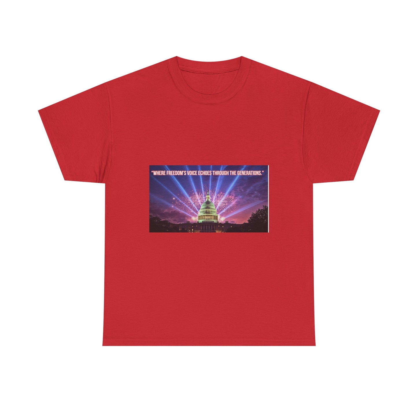 T-Shirt — Capitol Lights Design with 'When Freedom's Voice' Text