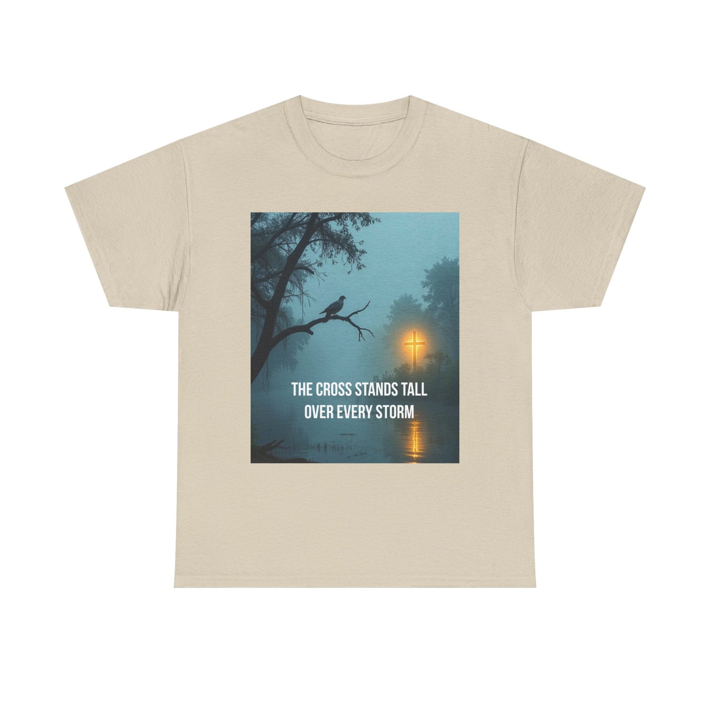 Christian Inspirational T‑Shirt — "The Cross Stands Tall Over Every Storm" Tee