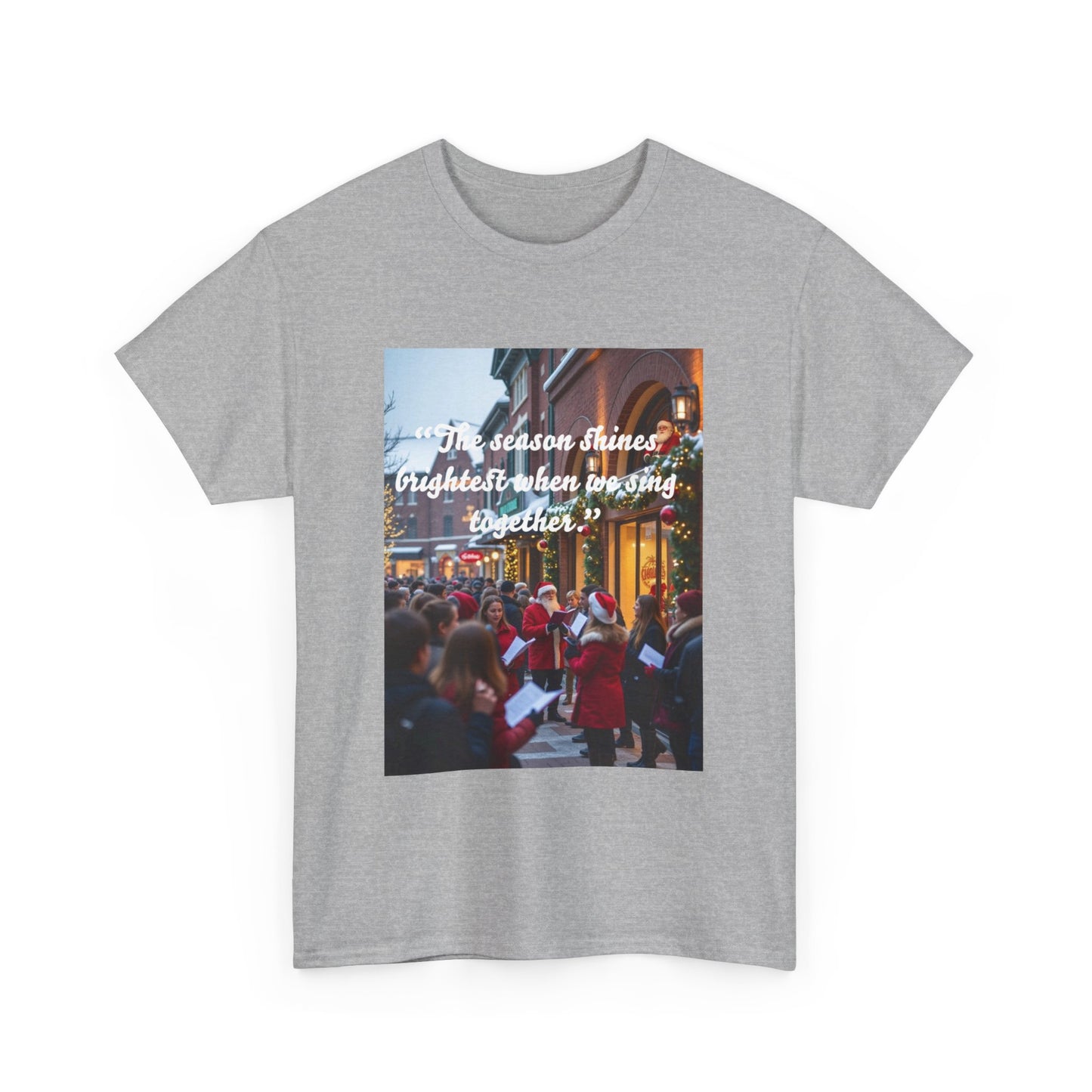 Festive Unisex Heavy Cotton Tee - "In Season's Spirit" Holiday Shirt, Christmas Gift, Family Gathering, Cozy Wear, Seasonal Celebration  110