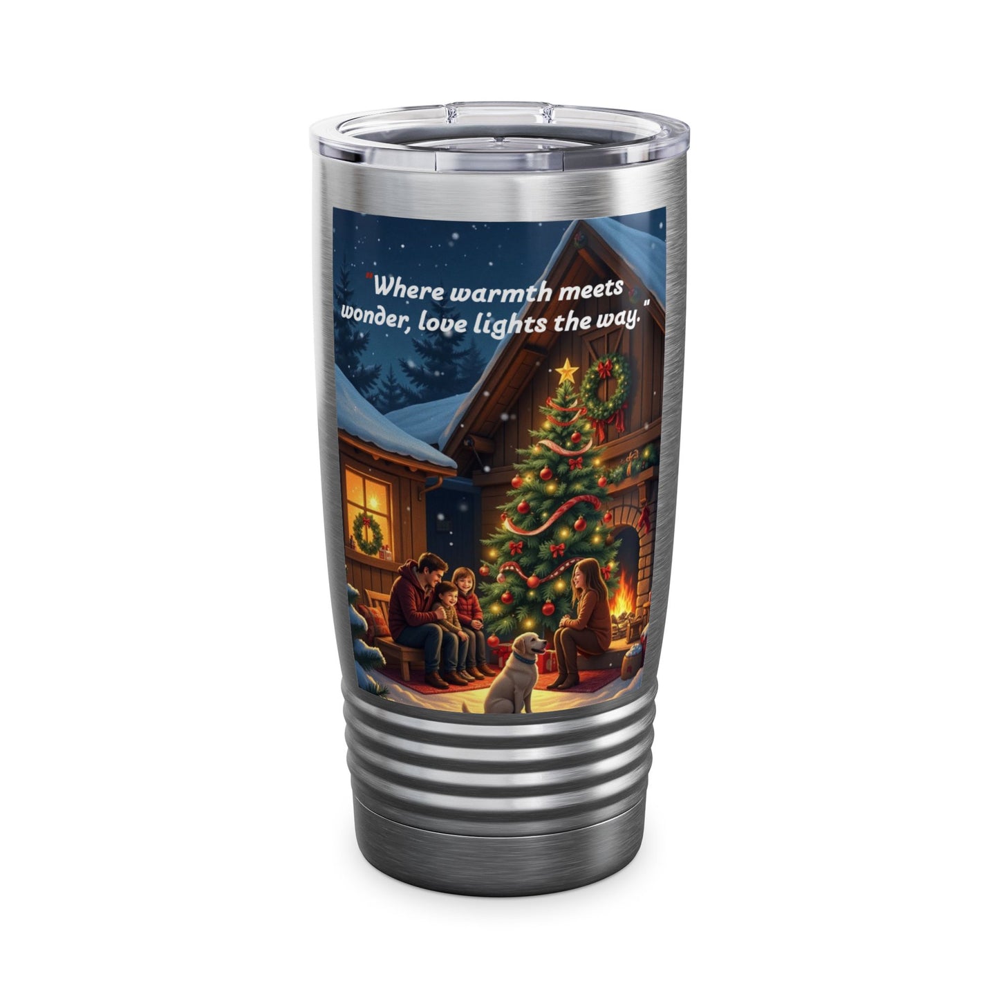 Warmth & Wonder Holiday Tumbler, 20oz Travel Mug, Cozy Drinkware Gift, Winter Seasonal Cup, Family Gathering Accessory  328