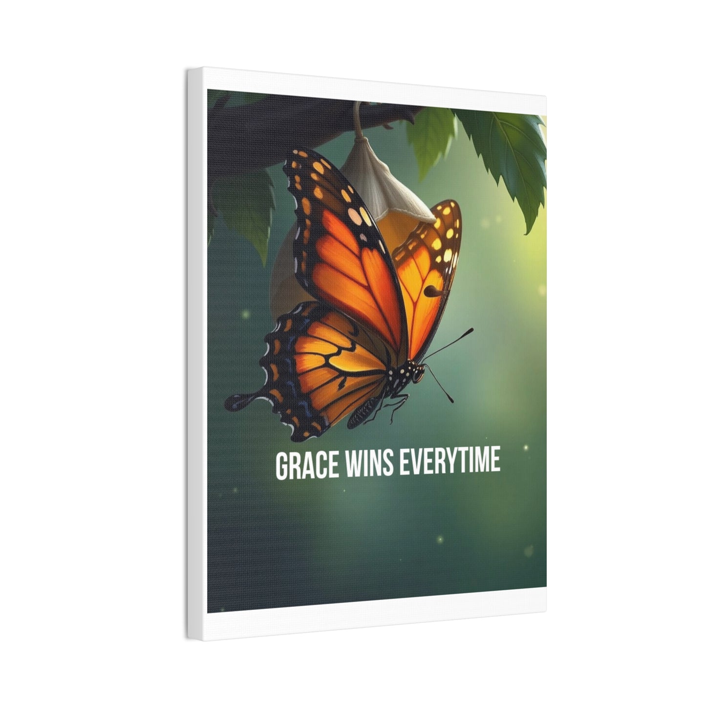 Canvas Print - 'Grace Wins Everytime' Monarch Butterfly Wall Art