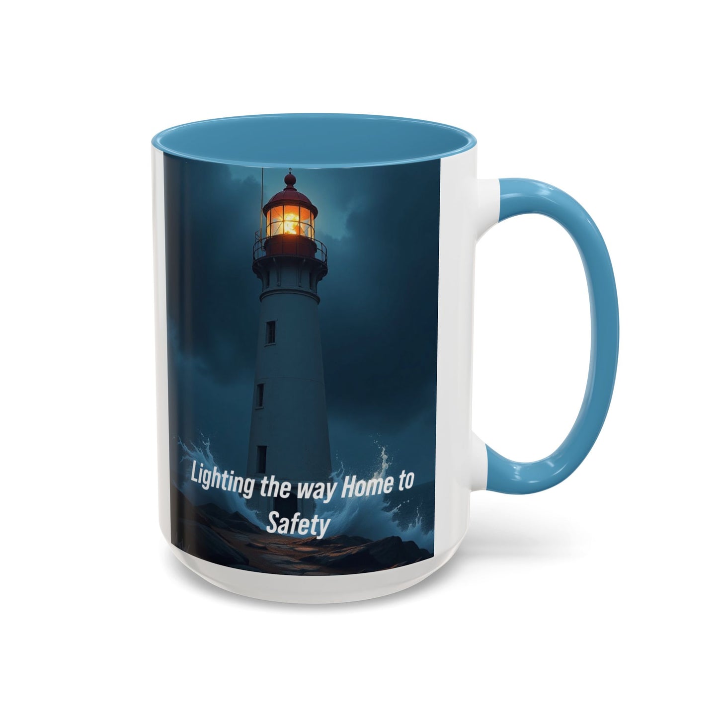 Lighthouse Coffee Mug - "Lighting the Way Home to Safety" Accent Mug
