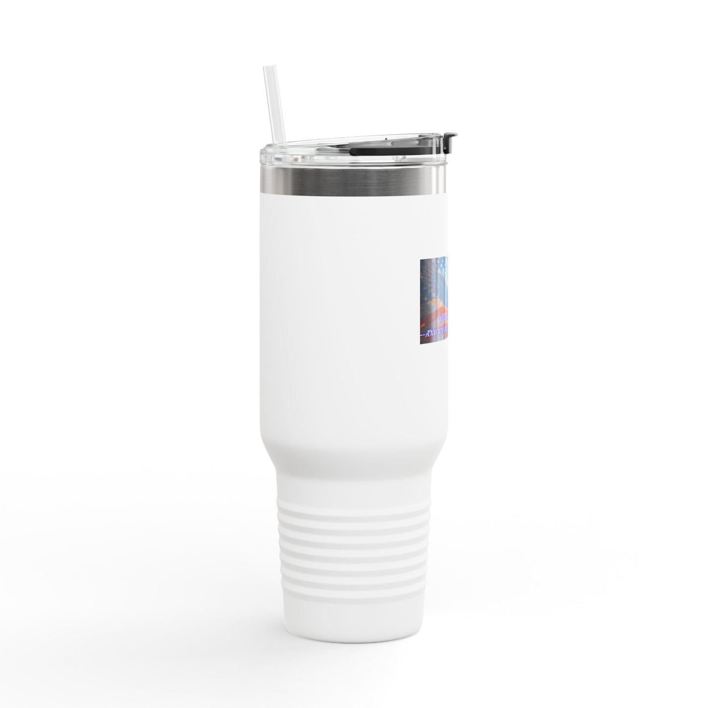 40oz Insulated Travel Mug — American Flag Eagle Graphic, Durable Stainless Steel Tumbler