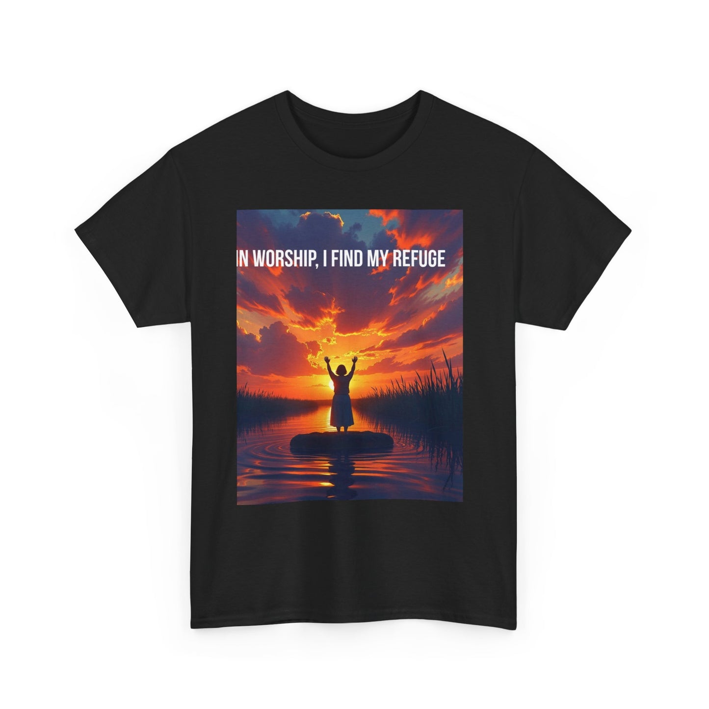 Worship Refuge T-Shirt – "In Worship, I Find My Refuge" Inspirational Christian Tee