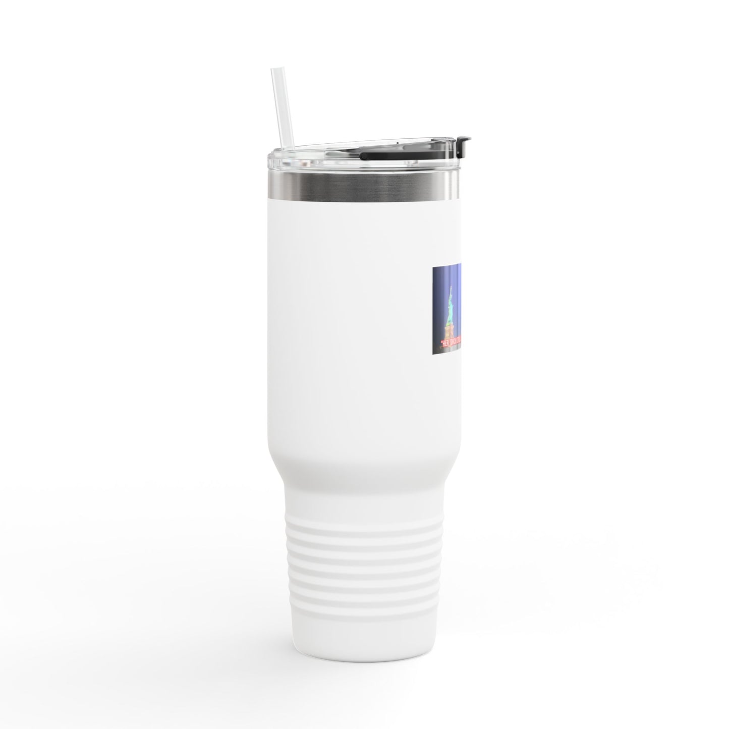 40oz Insulated Travel Mug — Statue of Liberty Fireworks Design