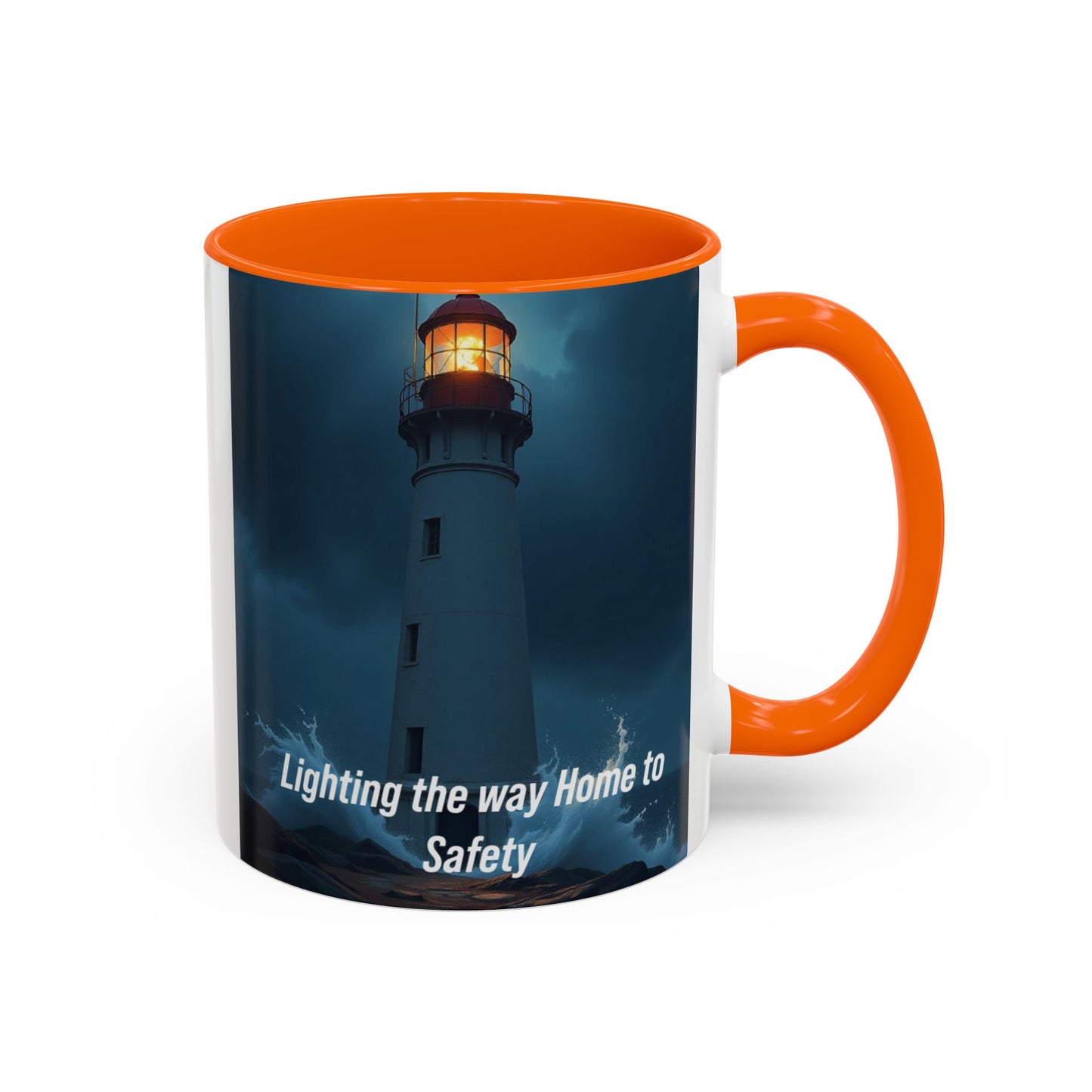Lighthouse Coffee Mug - "Lighting the Way Home to Safety" Accent Mug