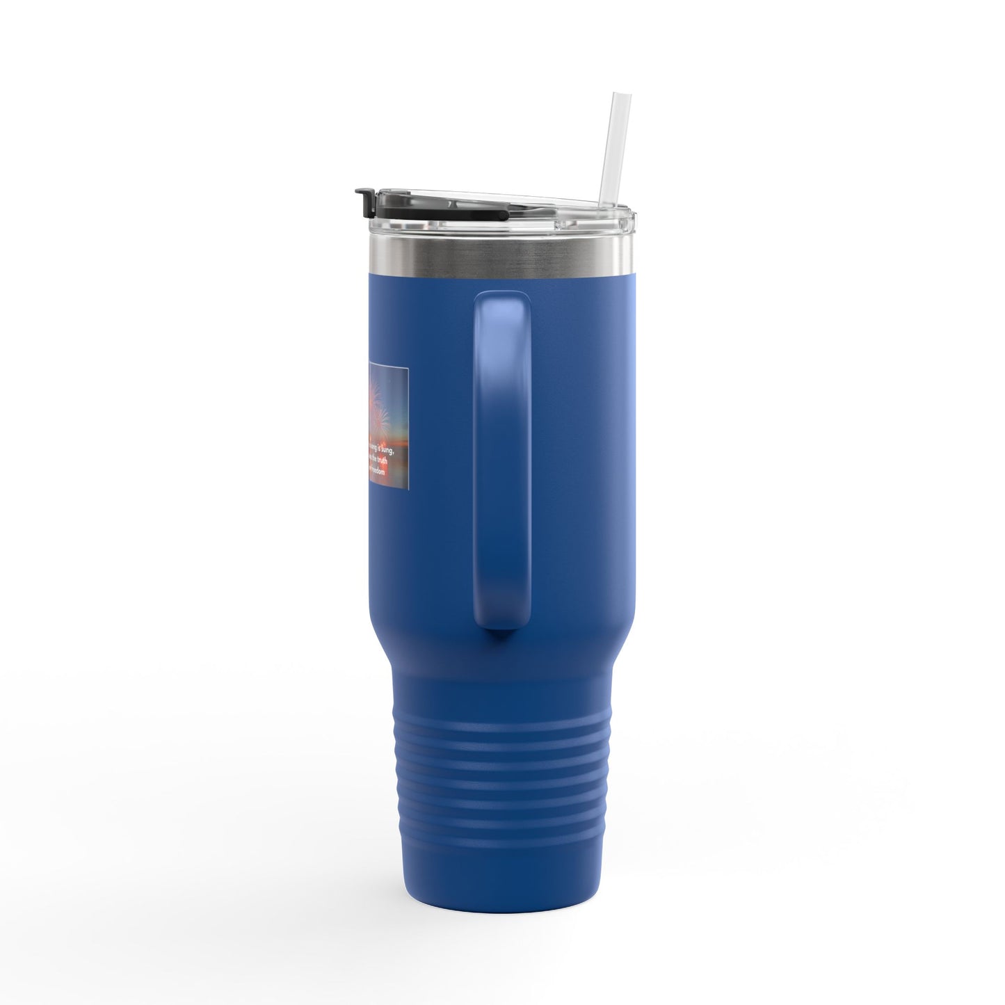 40oz Insulated Travel Mug — Inspirational Fireworks Quote Design