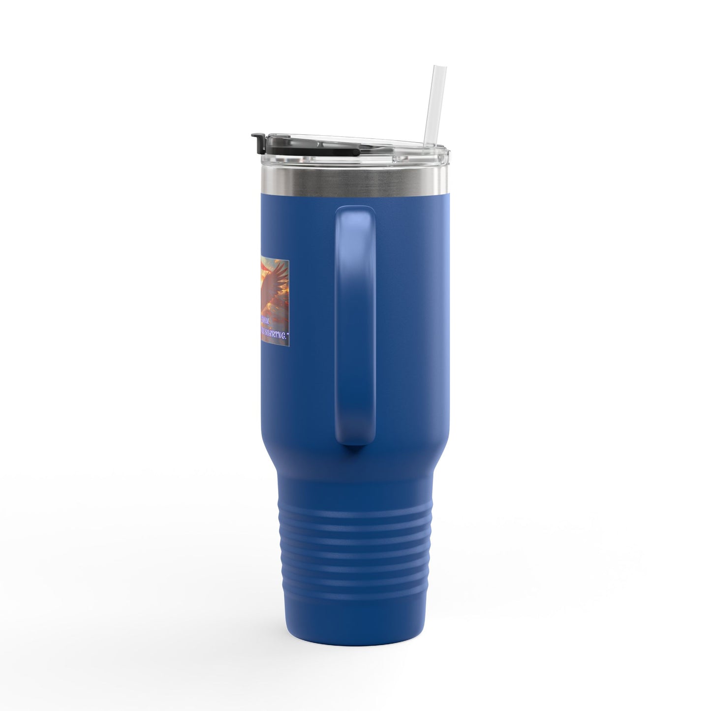 40oz Insulated Travel Mug — American Flag Eagle Graphic, Durable Stainless Steel Tumbler