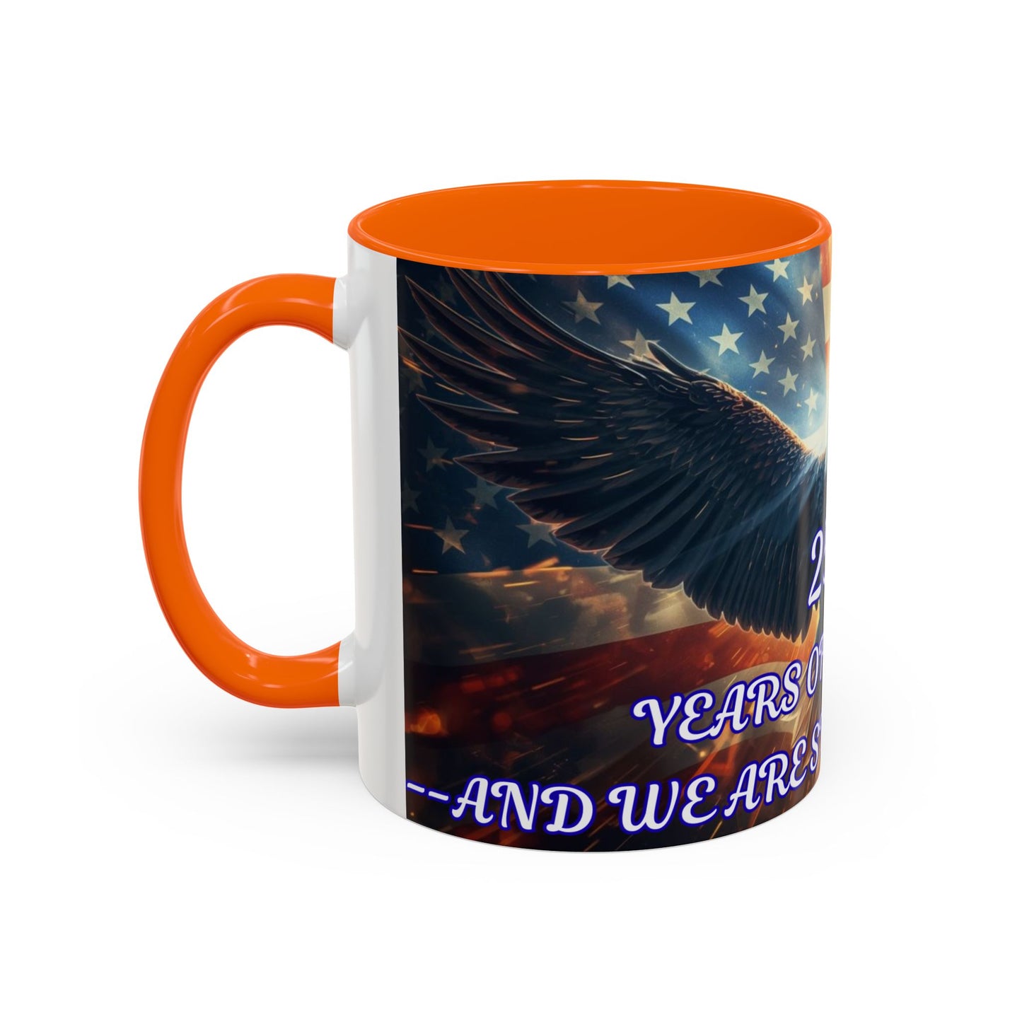 Patriotic Eagle Coffee Mug – "250 Years of Freedom" Accent 11/15oz