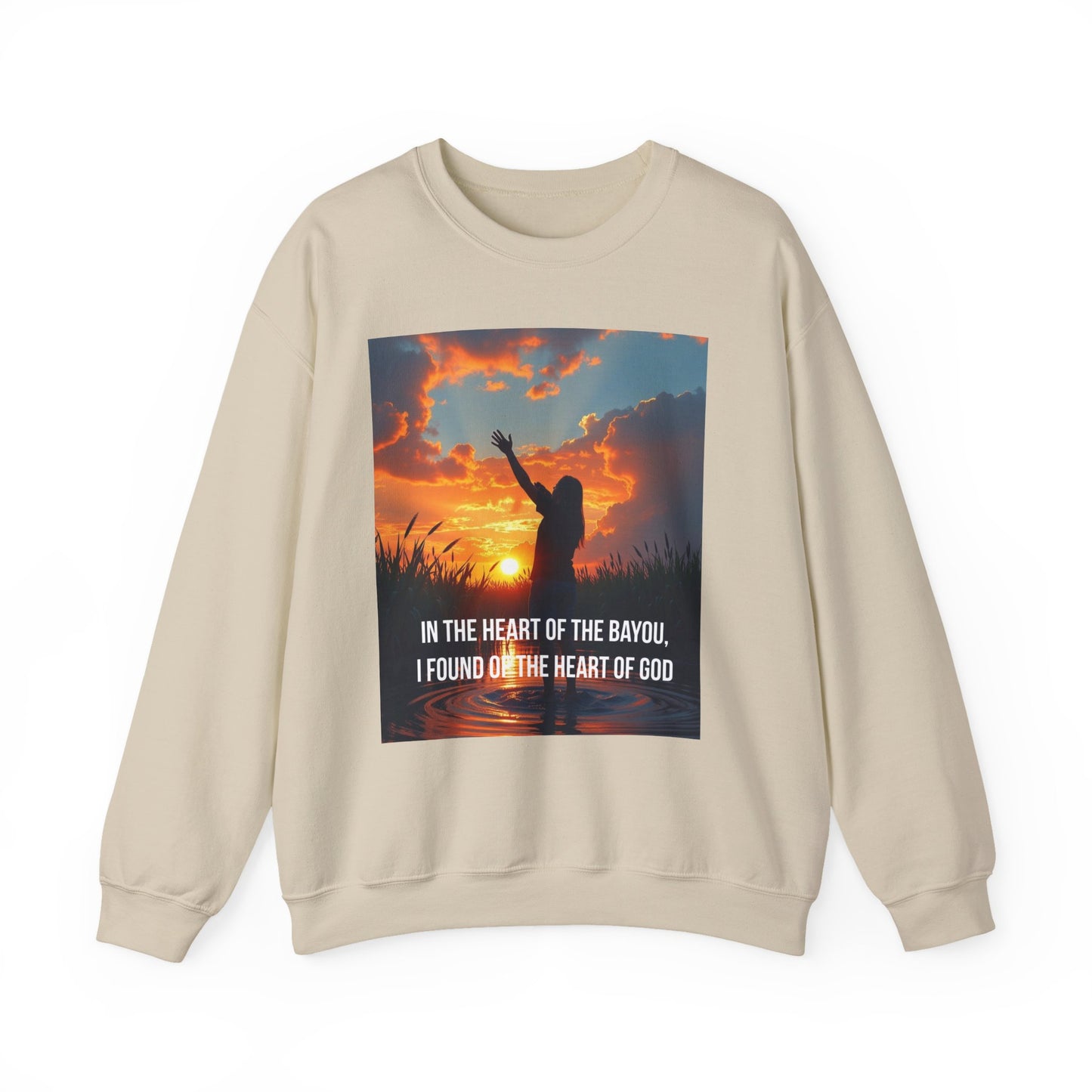 Christian Crewneck Sweatshirt — "In the Heart of the Bayou, I Found the Heart of God"