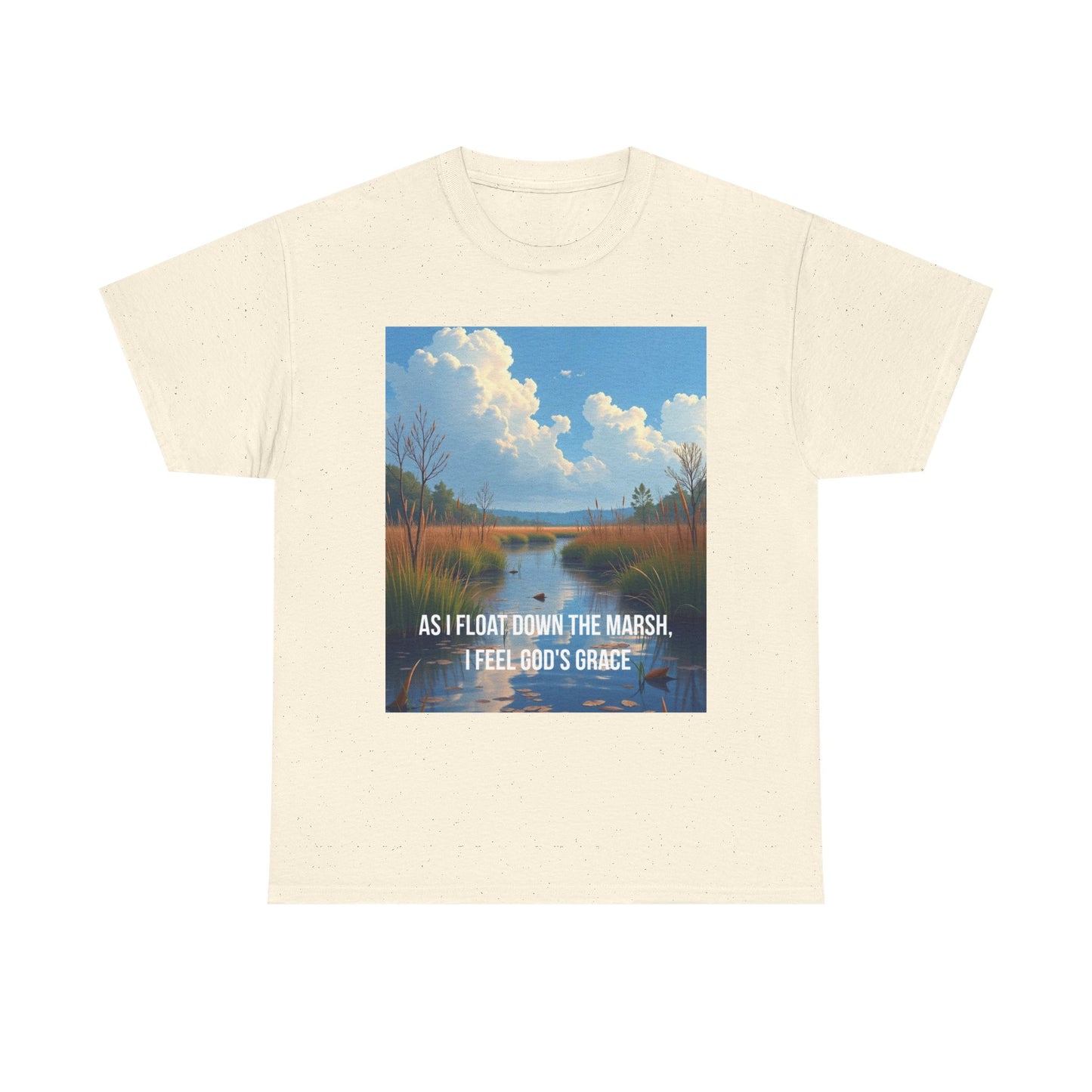 Marsh Landscape Tee — "As I Float Down the Marsh, I Feel God’s Grace"