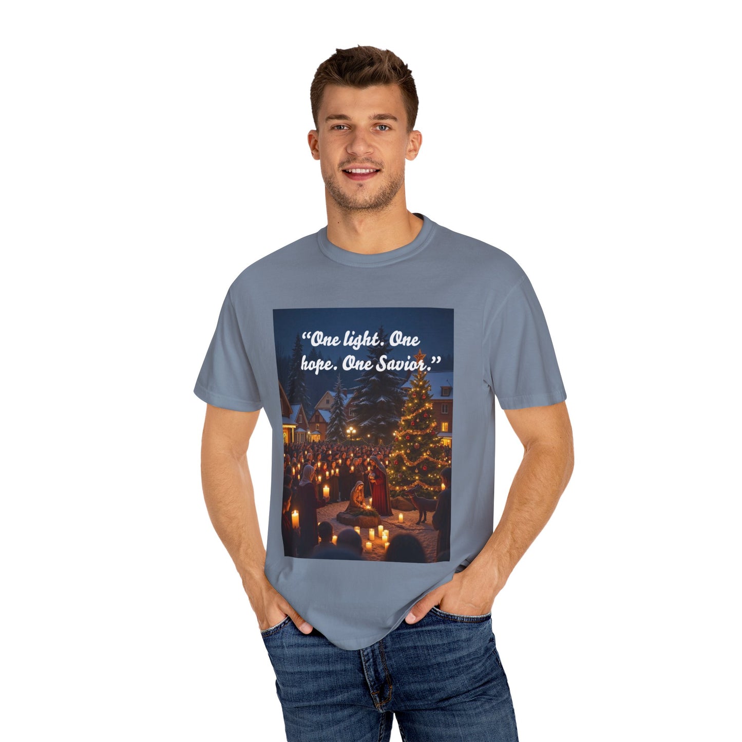 Unisex Garment-Dyed T-shirt with Inspirational Holiday Message, Festive Tee, Gift for Christmas, Family Gatherings, Holiday Celebrations