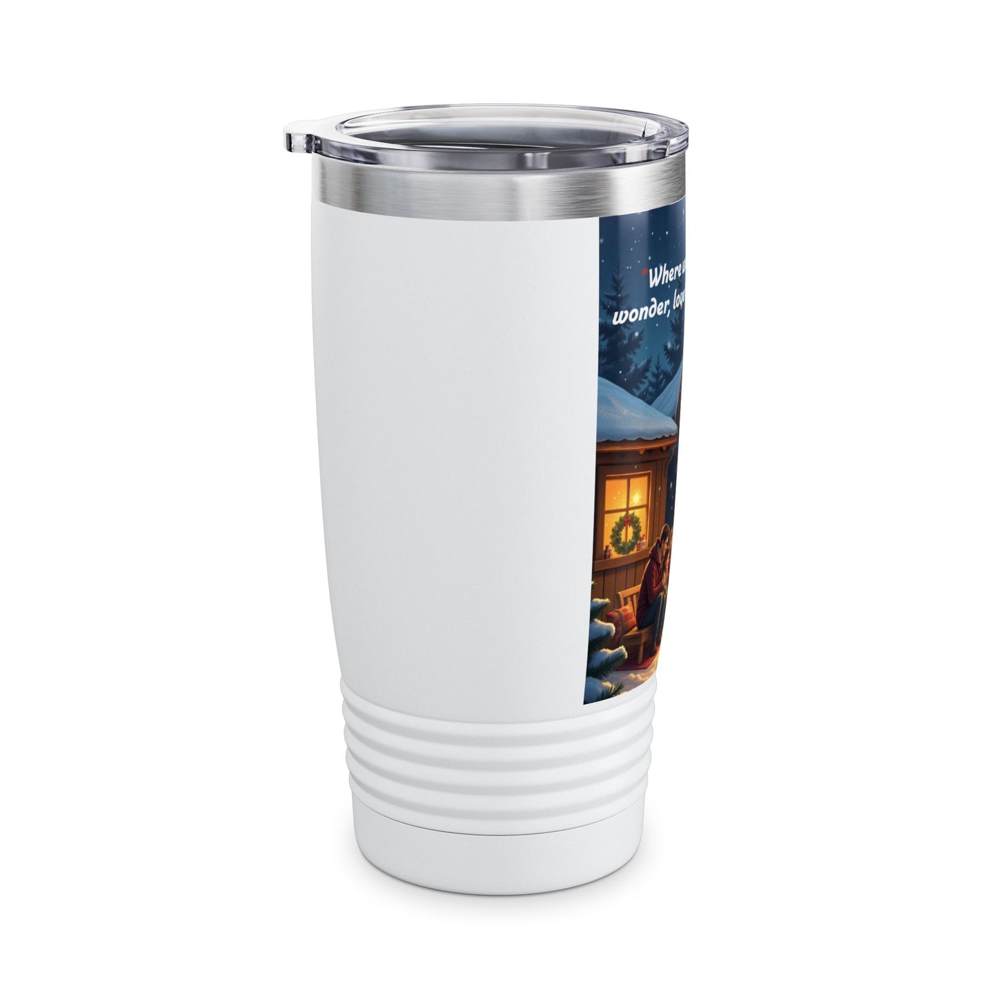 Warmth & Wonder Holiday Tumbler, 20oz Travel Mug, Cozy Drinkware Gift, Winter Seasonal Cup, Family Gathering Accessory  328