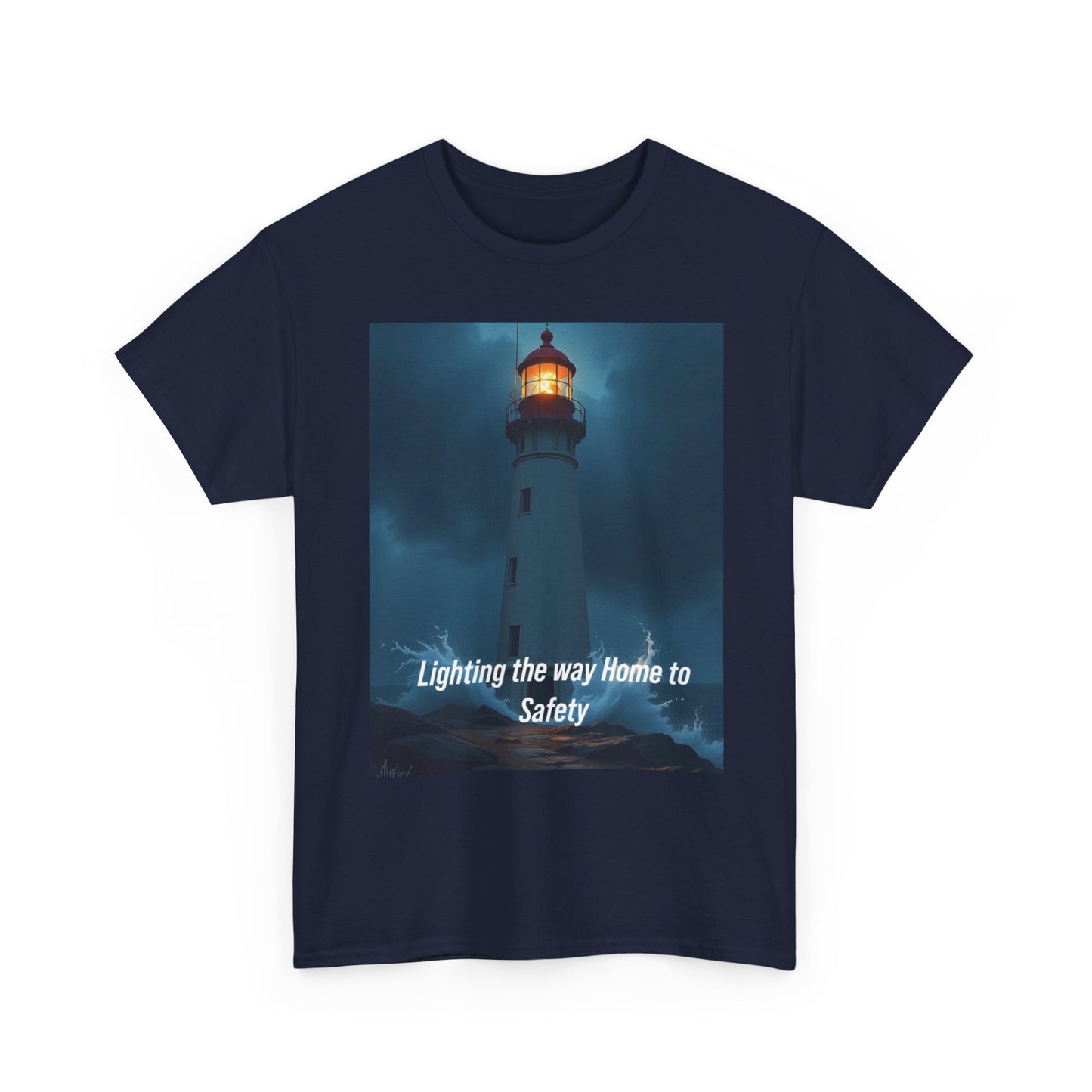 Lighthouse Graphic Tee — "Lighting the Way Home to Safety"
