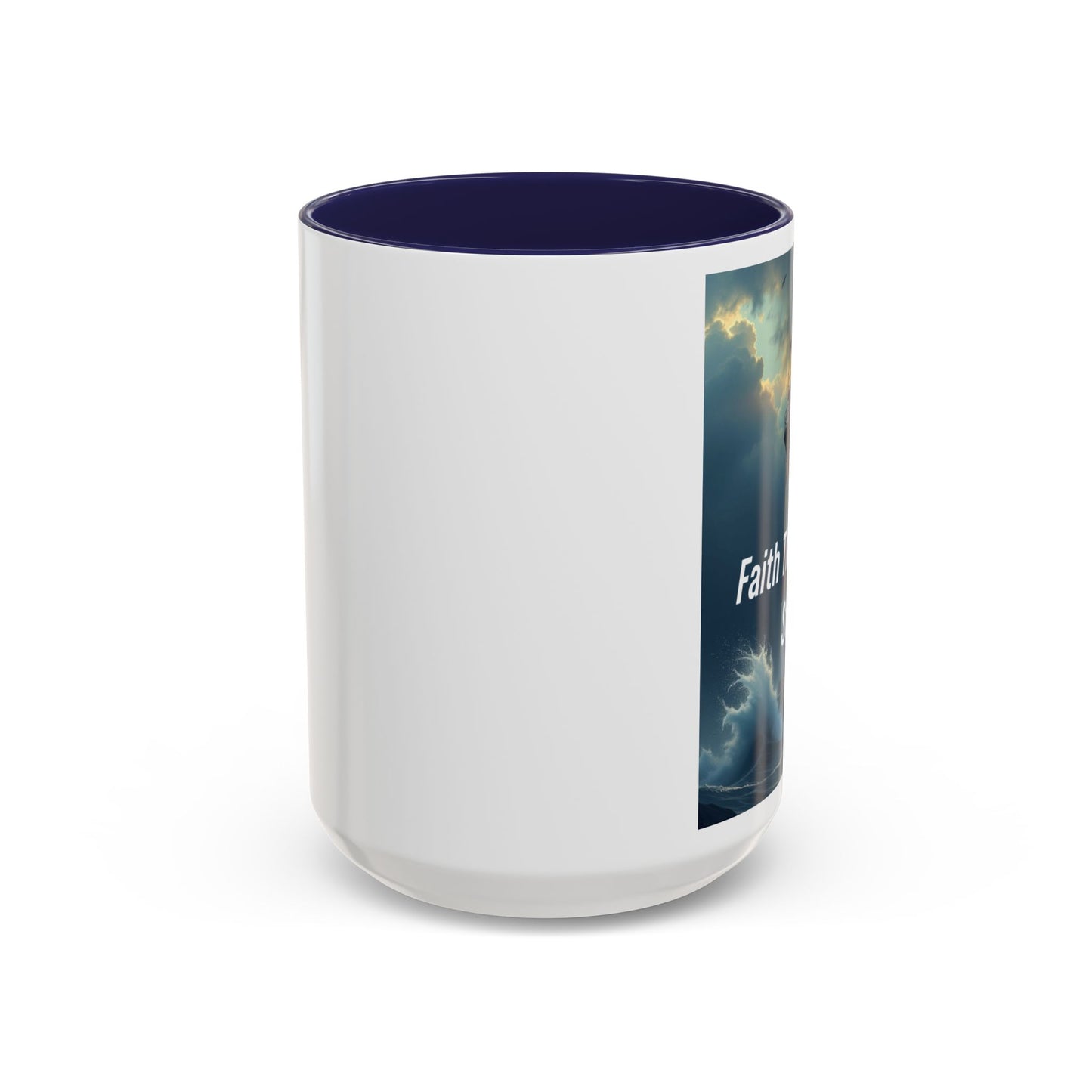 Faith Through the Storm Lighthouse Coffee Mug - Inspirational Ceramic Accent Mug
