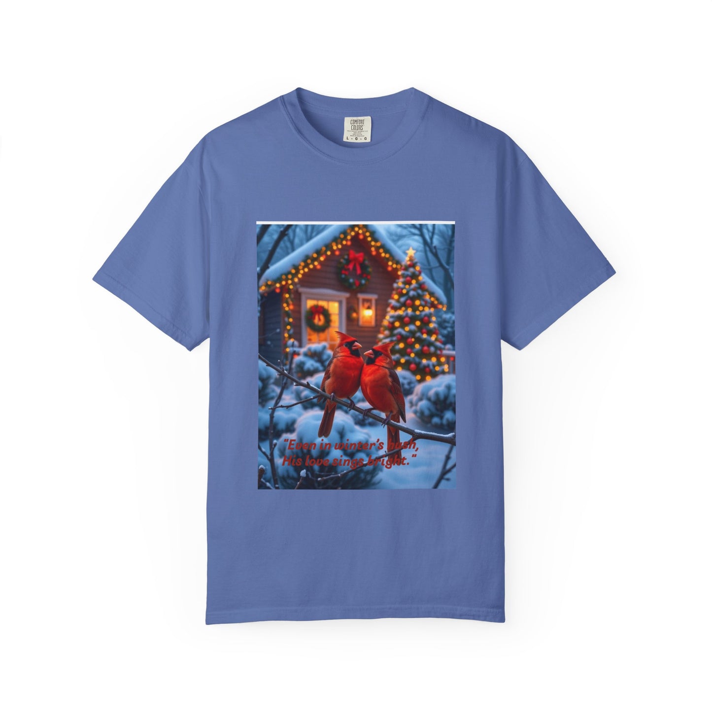 Cozy Winter Cardinal T-Shirt, Holiday Apparel, Unisex Gift, Christmas Shirt, Winter Wonderland Tee, Festive Bird Design