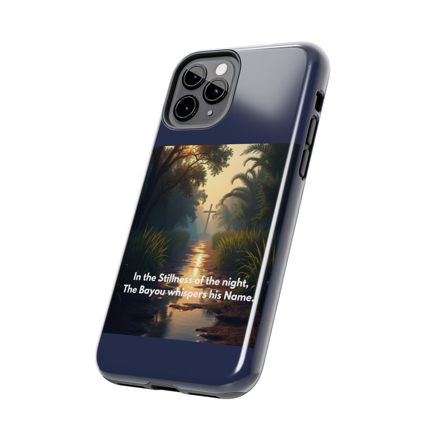 Bayou Cross Phone Case — "In the Stillness of the Night, The Bayou Whispers His Name"
