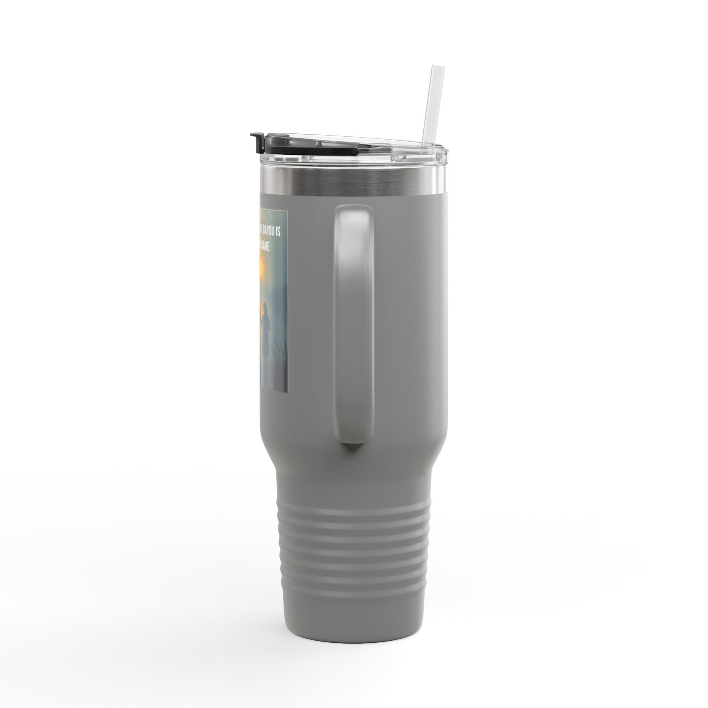 40oz Insulated Travel Mug — "Every Evening, Every Bayou" Family Silhouette Design