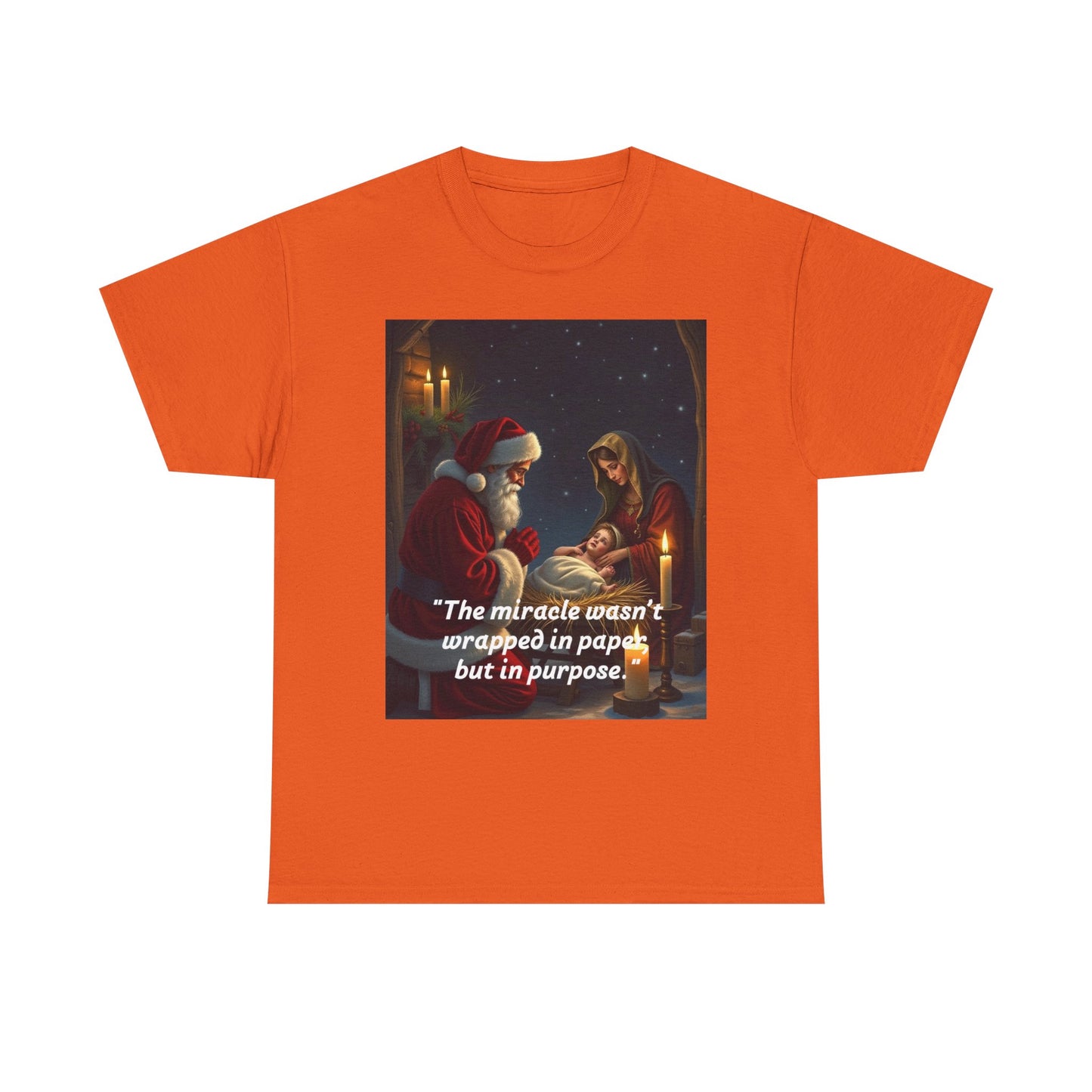 Christmas Inspirational Tee, Unisex Heavy Cotton Tee, Santa Shirt, Holiday Gift, Family Gathering, Faith-Based Apparel