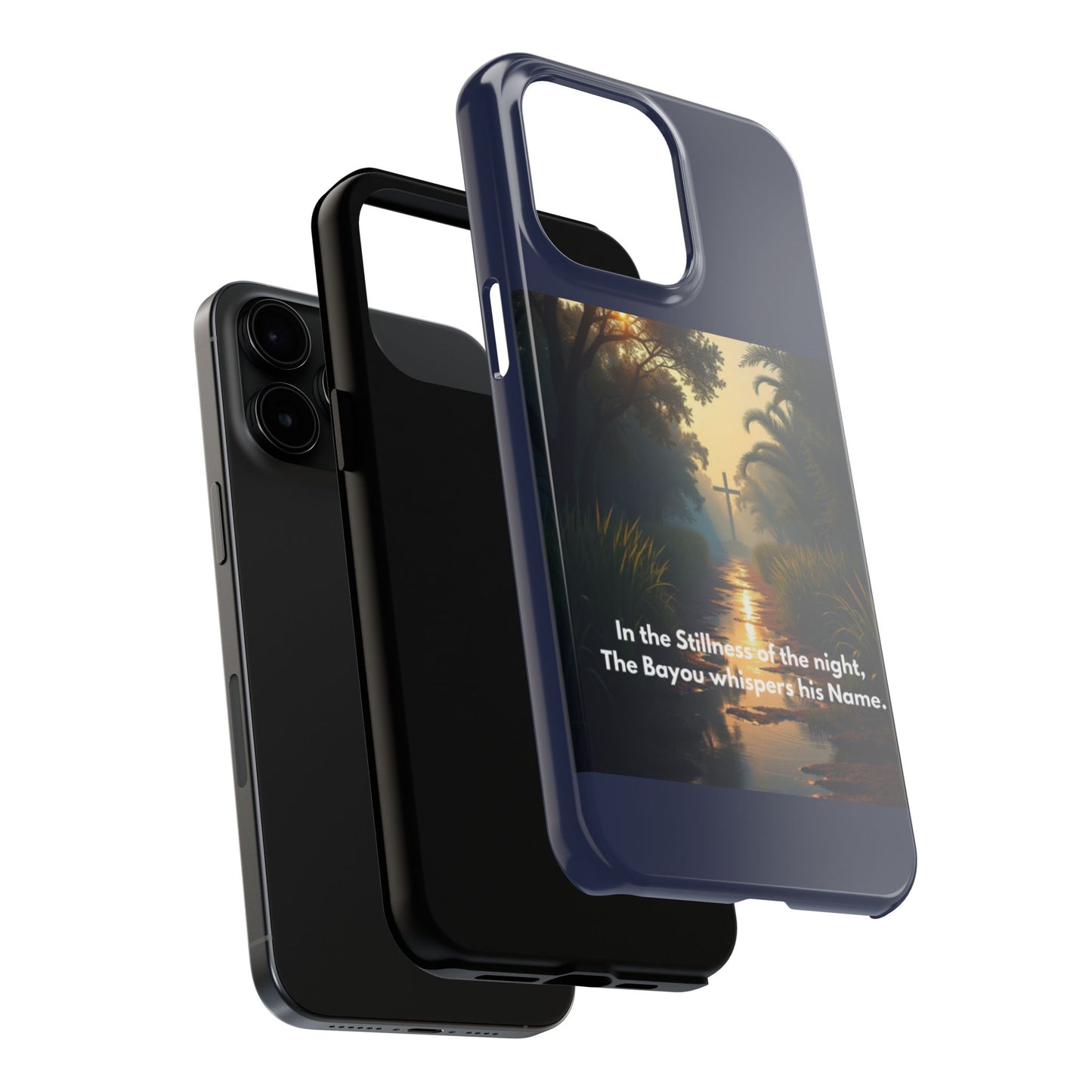 Bayou Cross Phone Case — "In the Stillness of the Night, The Bayou Whispers His Name"