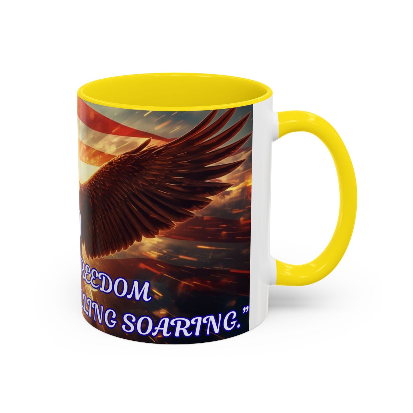 Patriotic Eagle Coffee Mug – "250 Years of Freedom" Accent 11/15oz