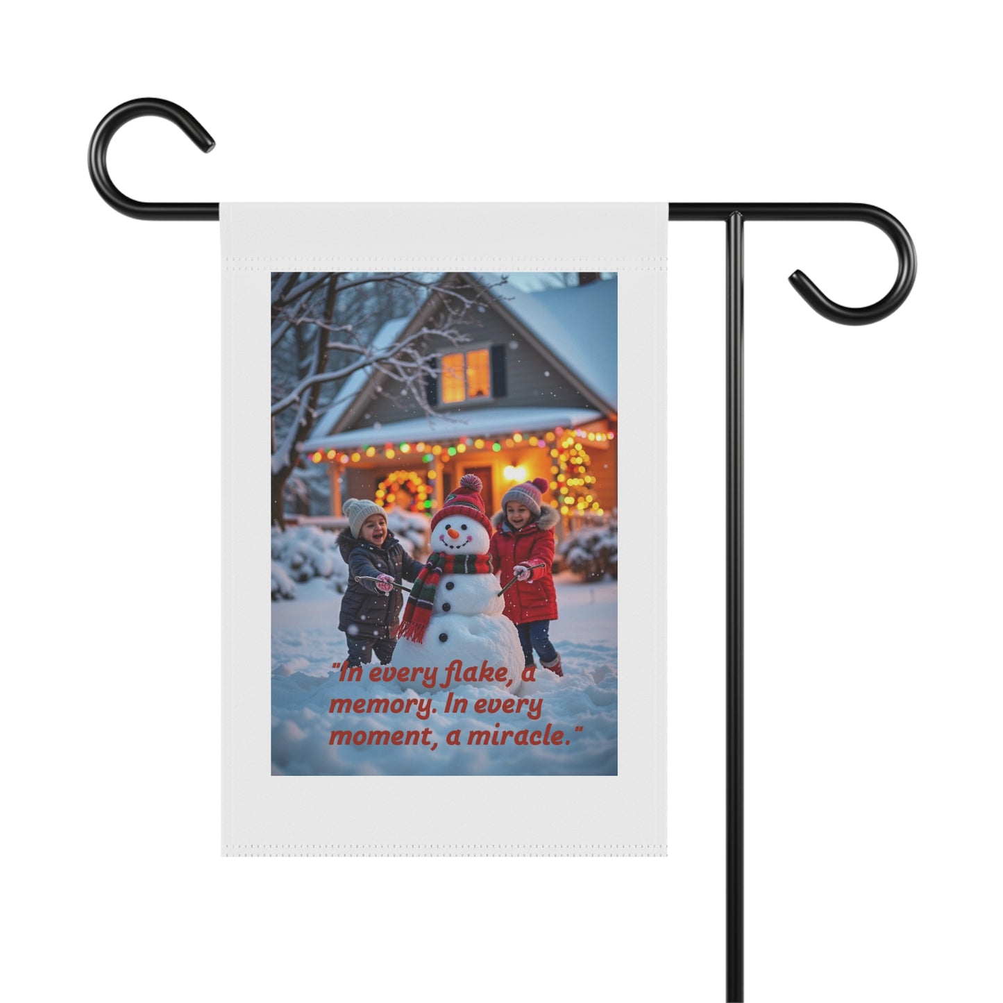 Winter Garden Banner, Holiday Decor, Outdoor Decoration, Home & Garden Gift, Festive Yard Flag, Snowman Banner 212