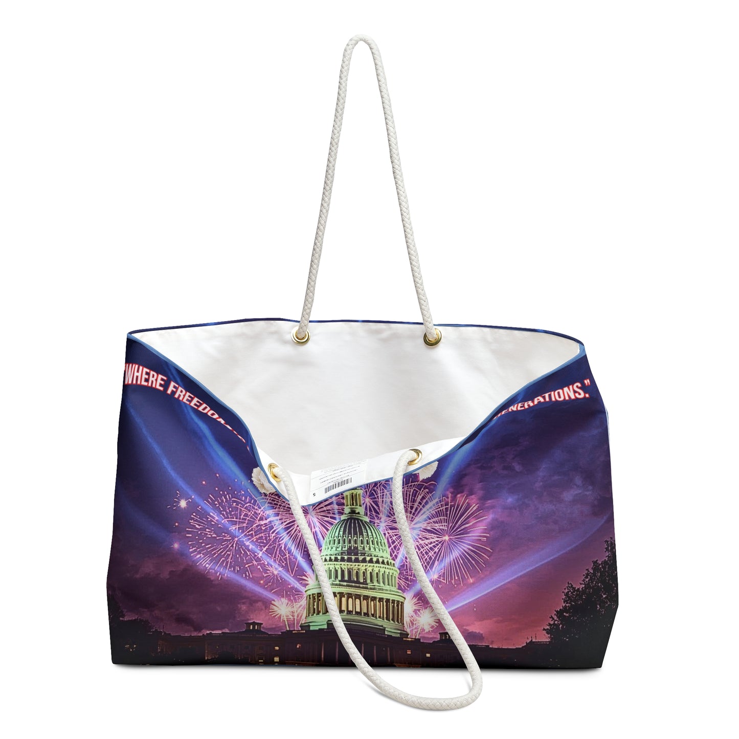 Capitol Fireworks Weekender Bag — "Where Freedom's Voice Echoes Through the Generations"