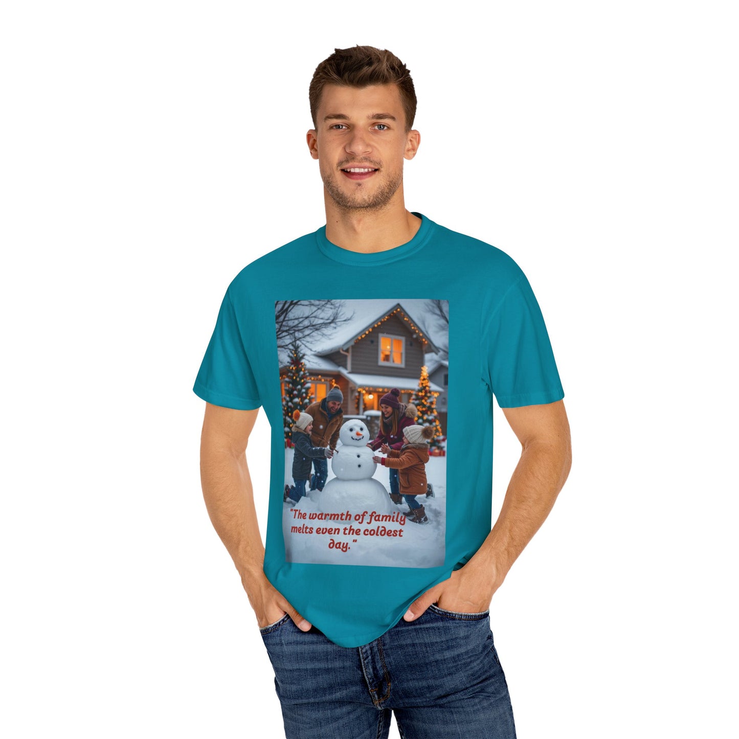 Cozy Family Holiday T-shirt, Warmth of Family Quote Tee, Unisex Winter Shirt, Christmas Gift, Family Gathering Apparel