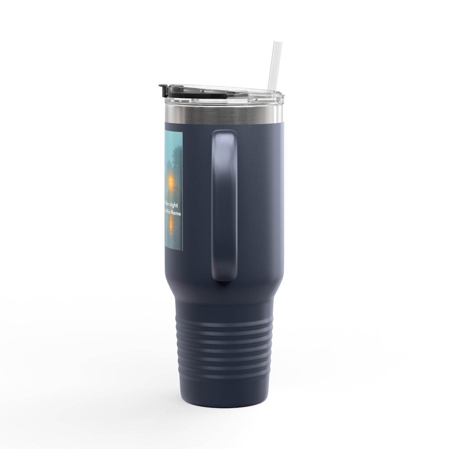 40oz Insulated Travel Mug — Moody Forest Nightscape with Quote