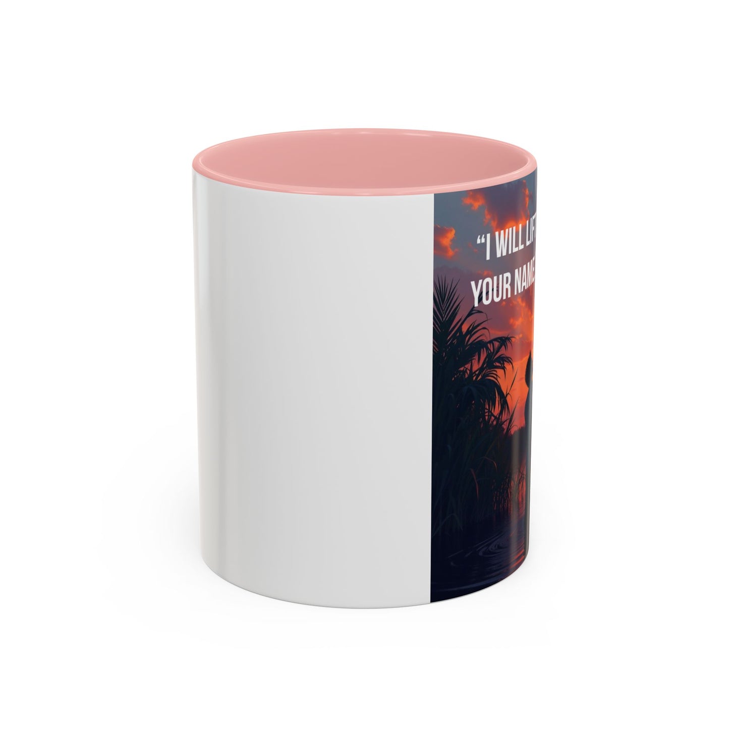 Psalm 63:4 Coffee Mug — "I Will Lift Up My Hands in Your Name" Inspirational Accent Mug