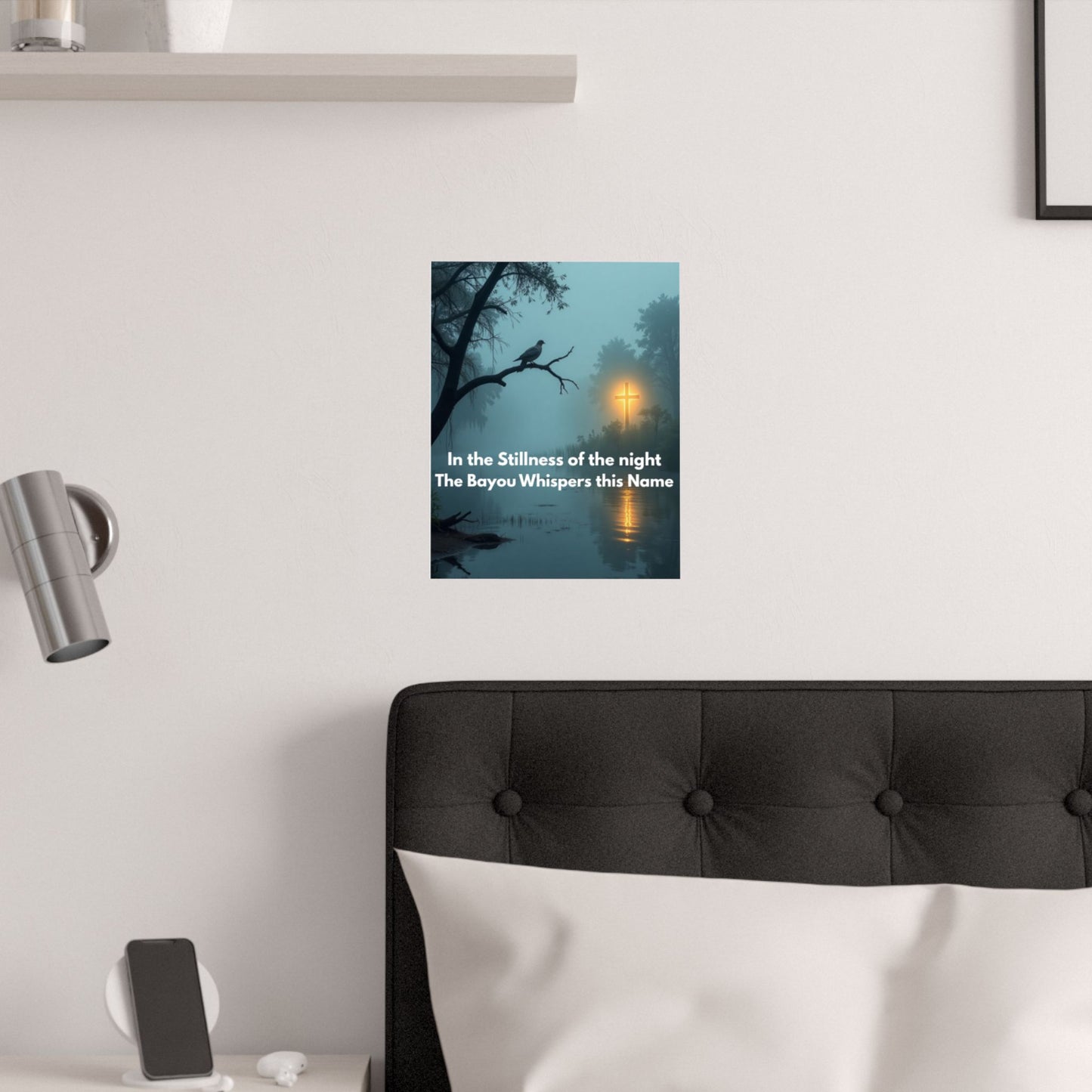 Satin Poster – "In the Stillness of the Night" Bayou Cross Wall Art