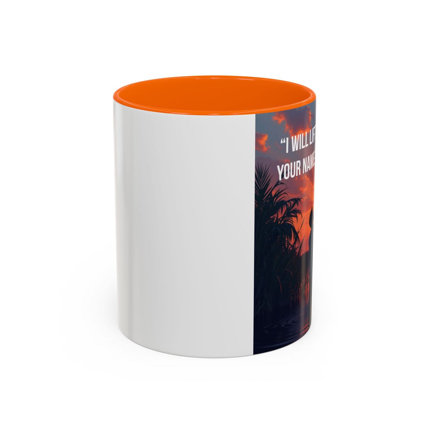 Psalm 63:4 Coffee Mug — "I Will Lift Up My Hands in Your Name" Inspirational Accent Mug