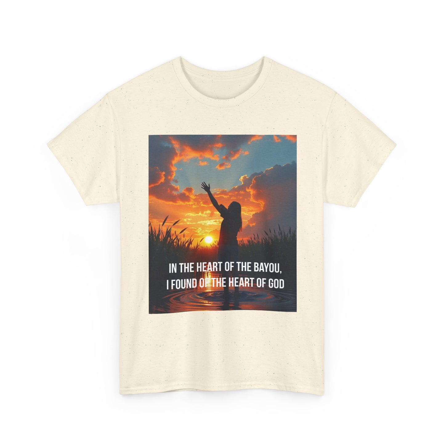 Bayou Sunrise Faith T-Shirt — "In the Heart of the Bayou, I Found the Heart of God" Christian Tee