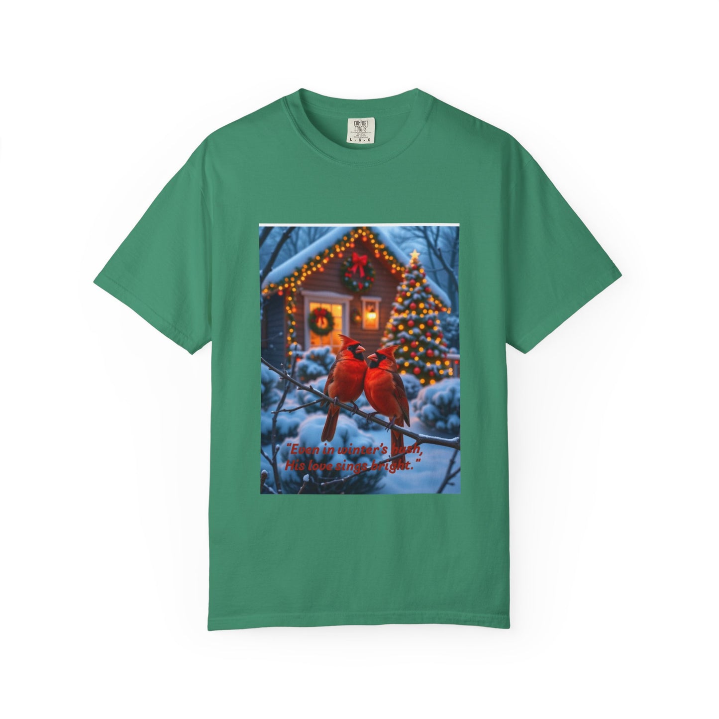 Cozy Winter Cardinal T-Shirt, Holiday Apparel, Unisex Gift, Christmas Shirt, Winter Wonderland Tee, Festive Bird Design