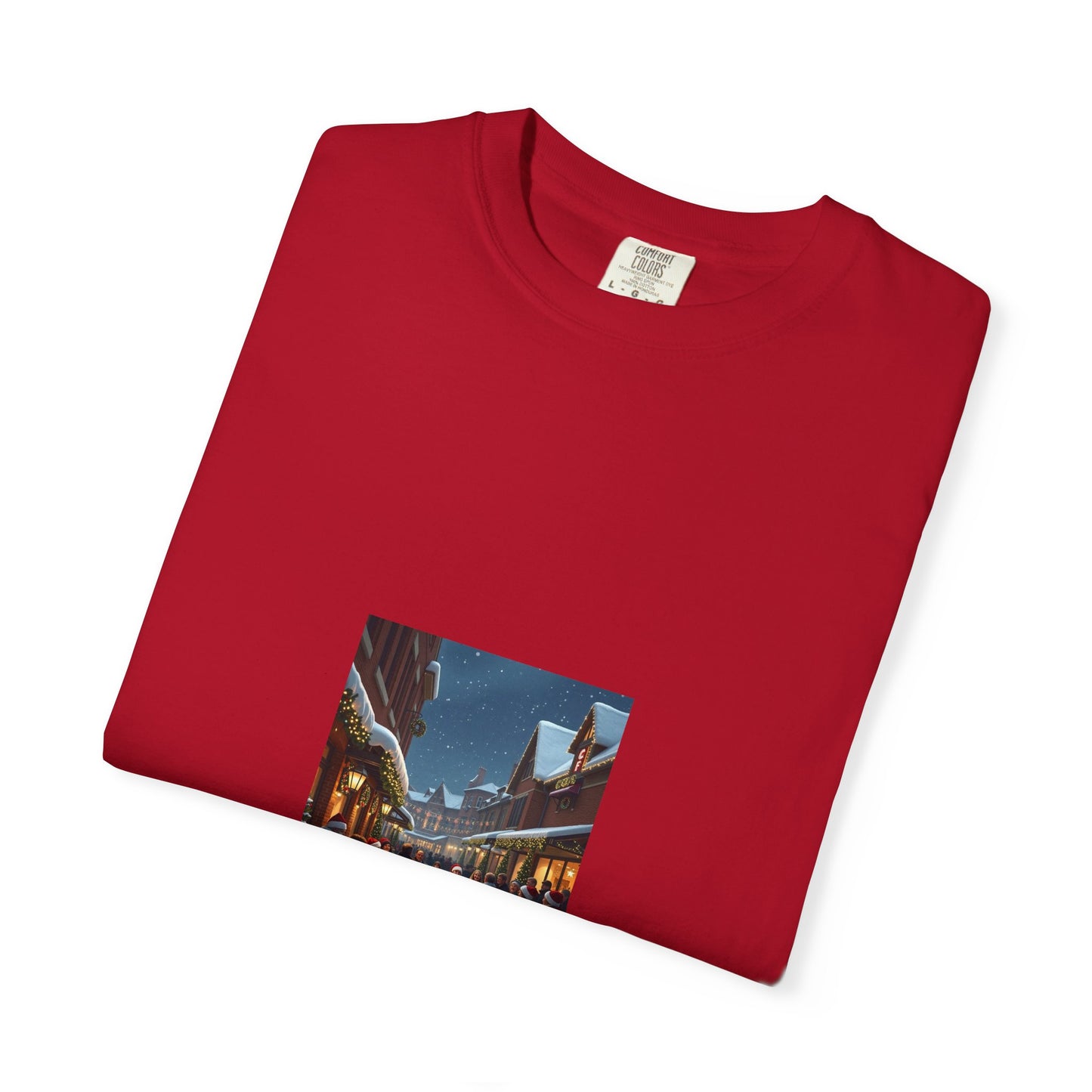 Cozy Winter Scene T-Shirt - Holiday Gift, Casual Wear, Layering Piece, Unisex Tee, Festive Fashion88a