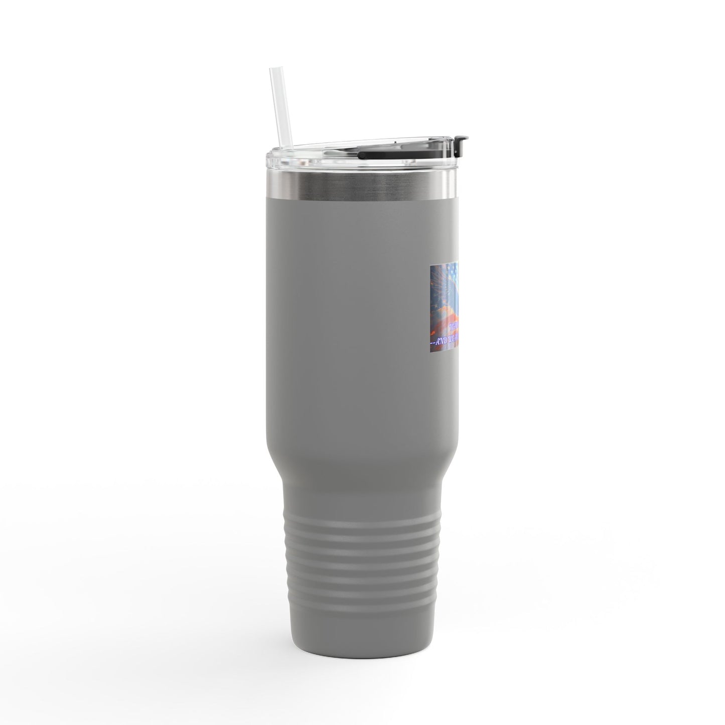40oz Insulated Travel Mug — Patriotic Eagle Flag Design ("250")