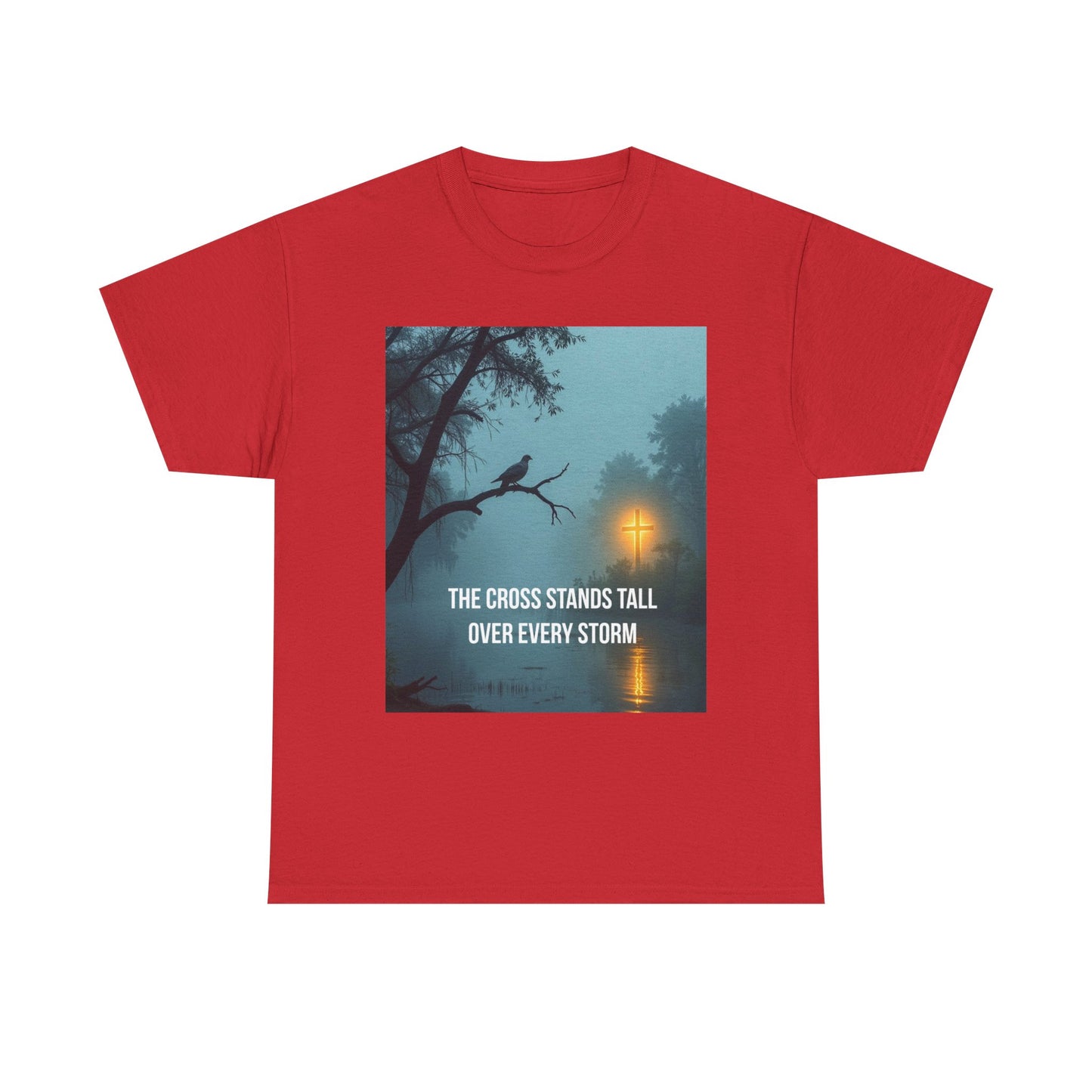 Christian Inspirational T‑Shirt — "The Cross Stands Tall Over Every Storm" Tee