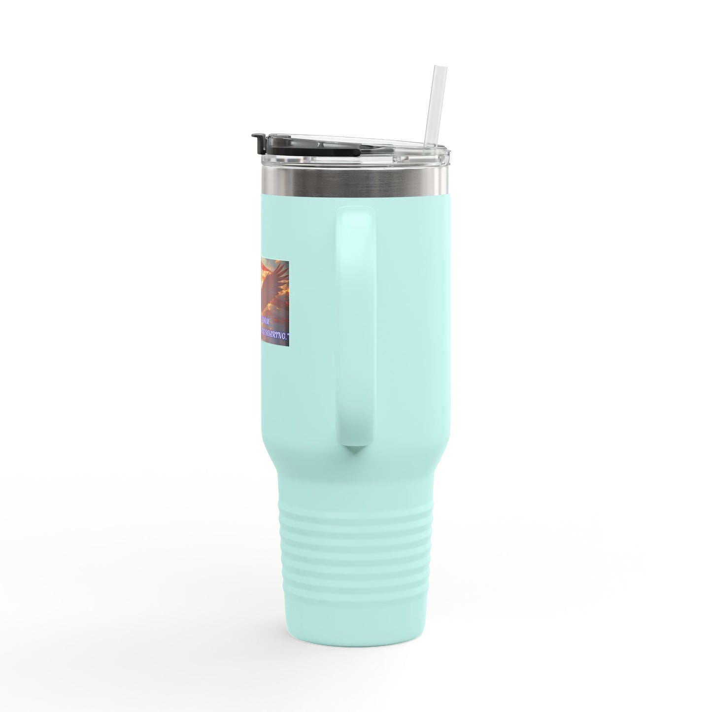 40oz Insulated Travel Mug — Patriotic Eagle Flag Design ("250")