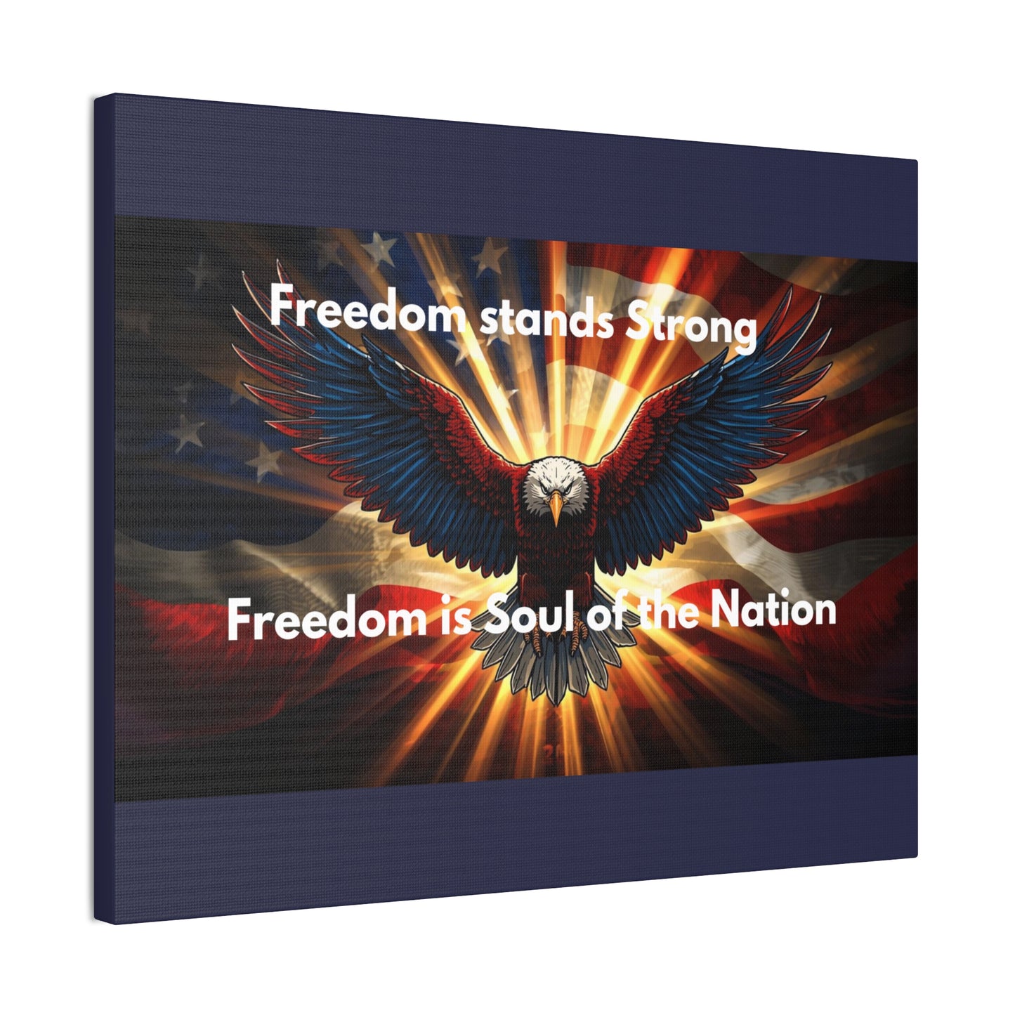 Patriotic Eagle Canvas Print – “Freedom Stands Strong” Wall Art