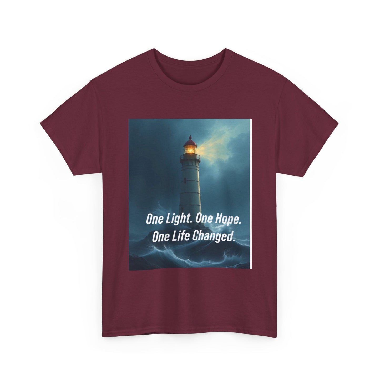 Lighthouse Tee — "One Light. One Hope. One Life Changed." Inspirational Graphic T-Shirt