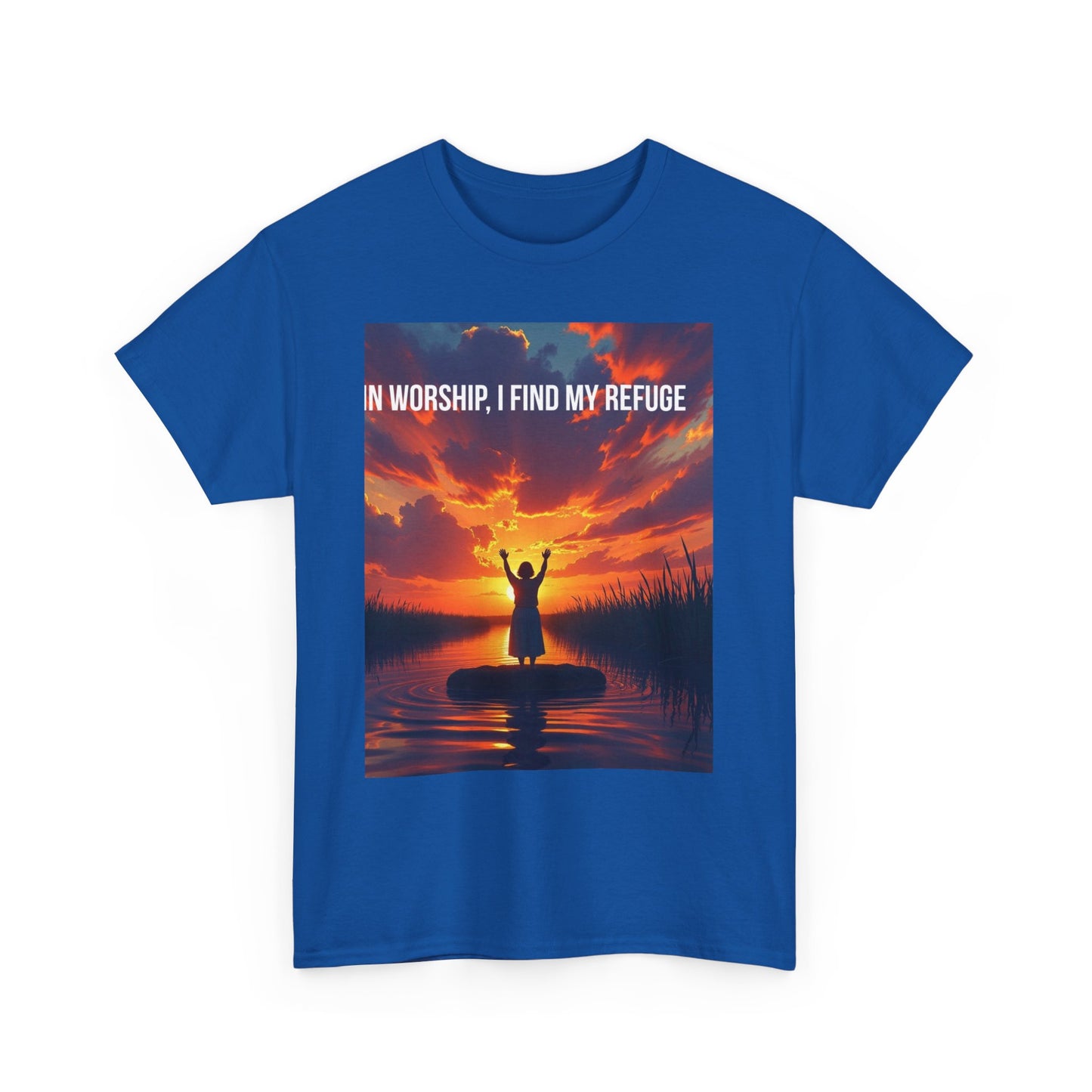 Worship Refuge T-Shirt – "In Worship, I Find My Refuge" Inspirational Christian Tee