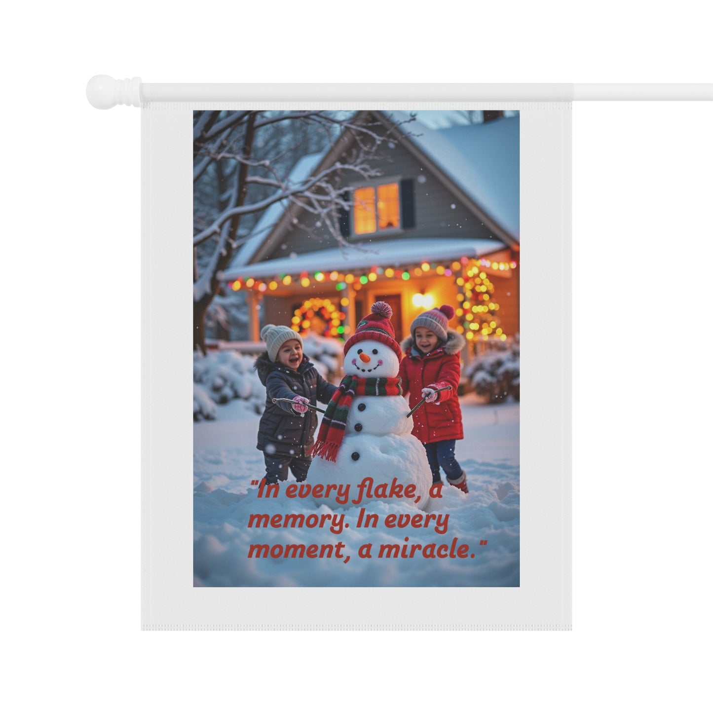 Winter Garden Banner, Holiday Decor, Outdoor Decoration, Home & Garden Gift, Festive Yard Flag, Snowman Banner 212